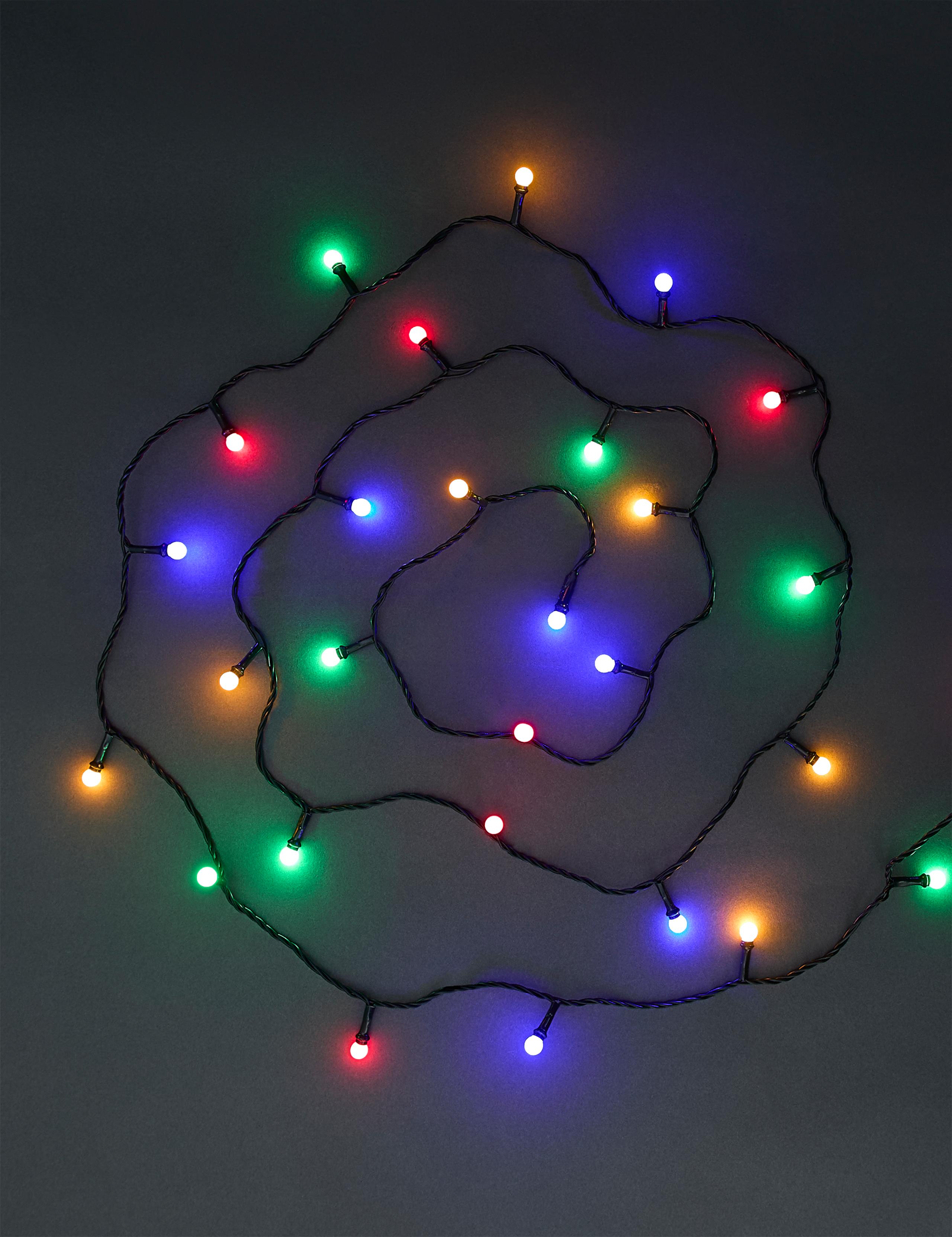 100 Multicoloured LED Ball Mains Lights