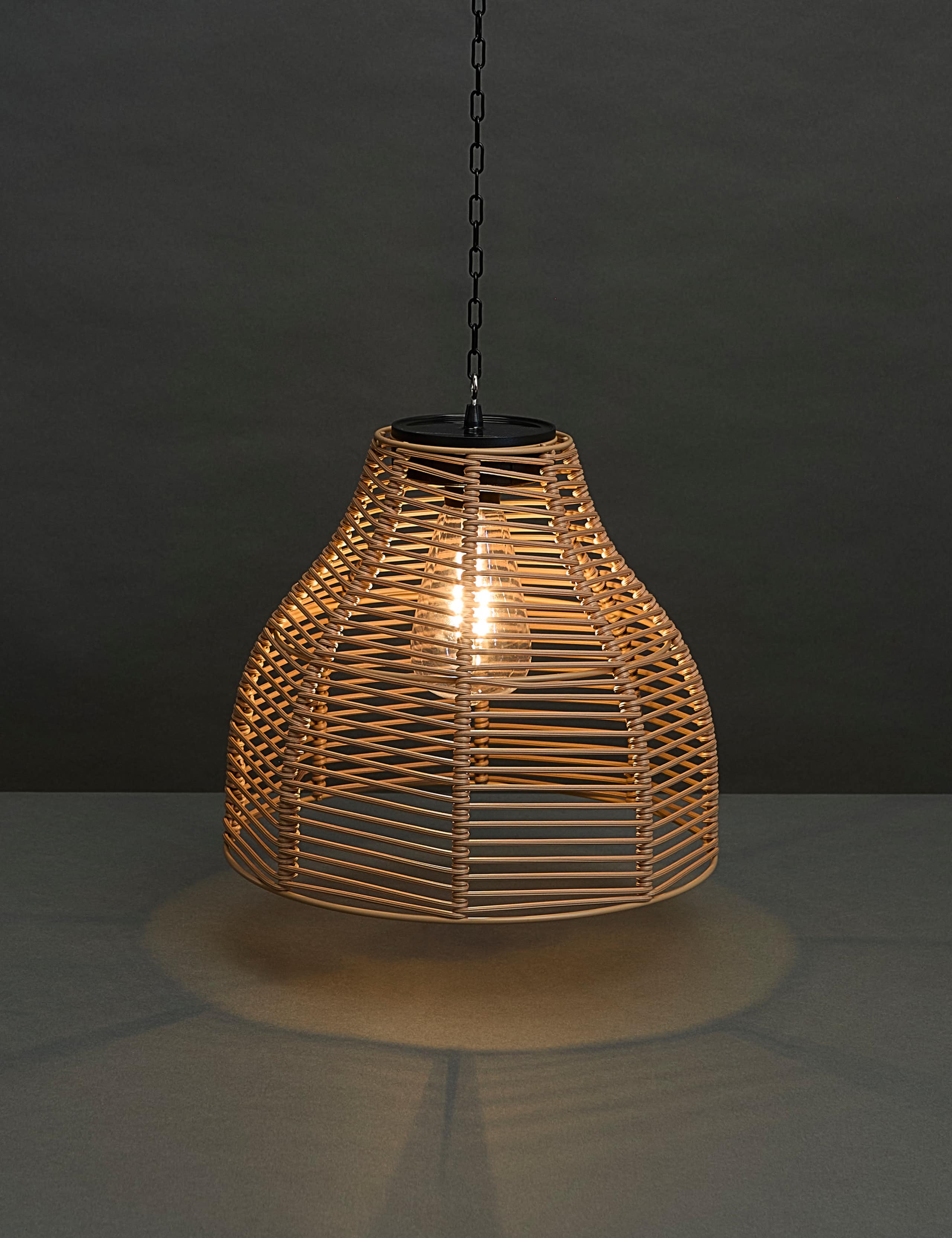 Warm White Woven Solar Pendant Light