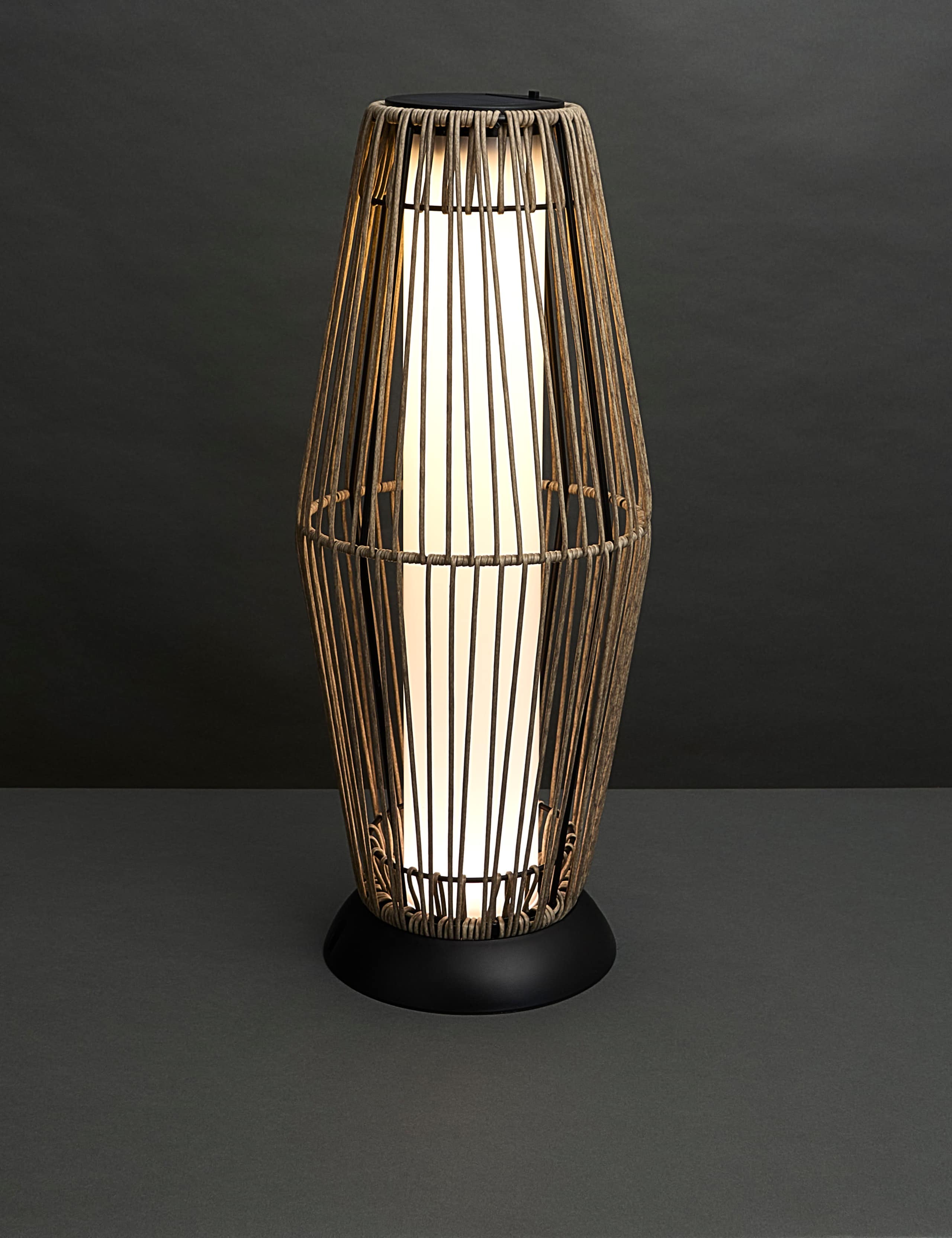Large Warm White LED Woven Solar Lantern