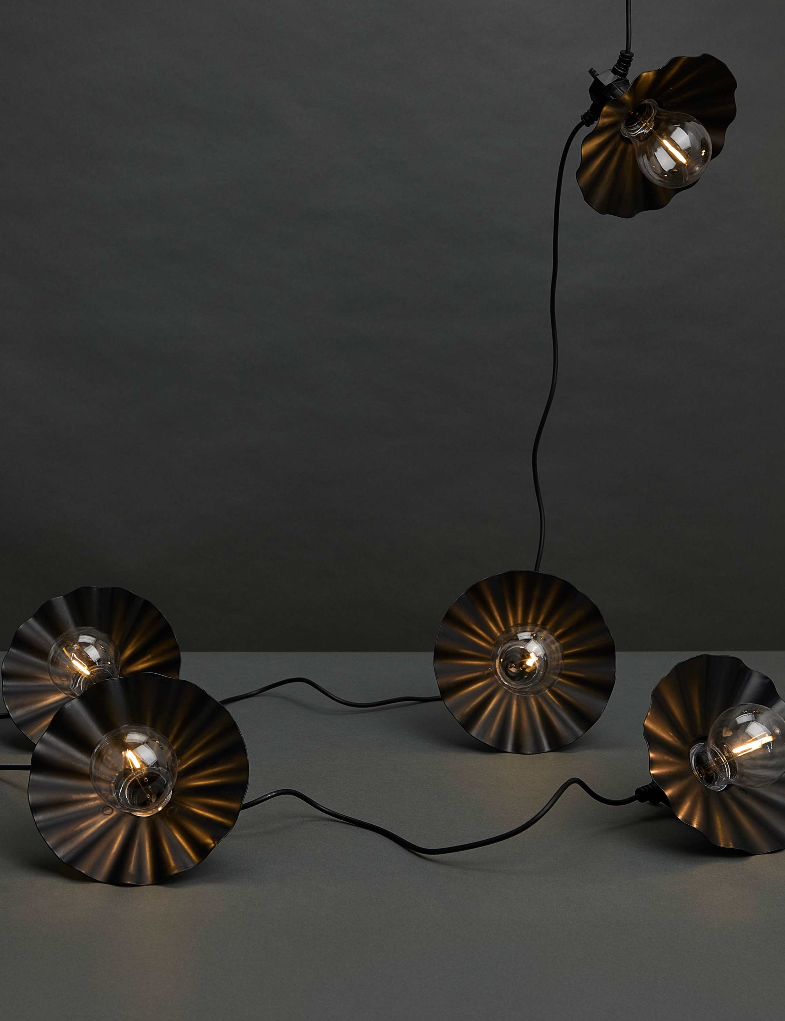 10 Warm White Scallop Solar Festoon Lights