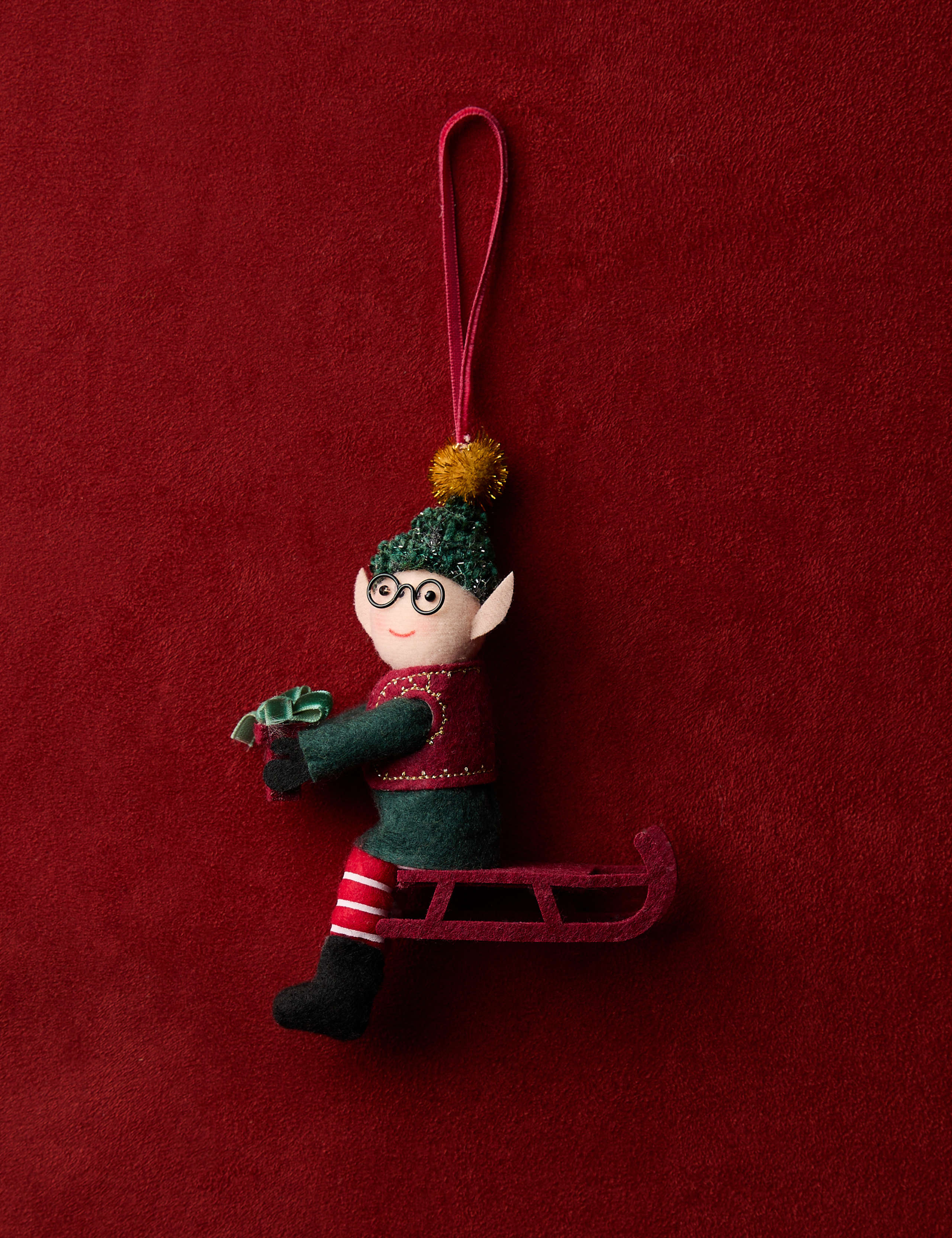 Felt Hanging Elf Decoration