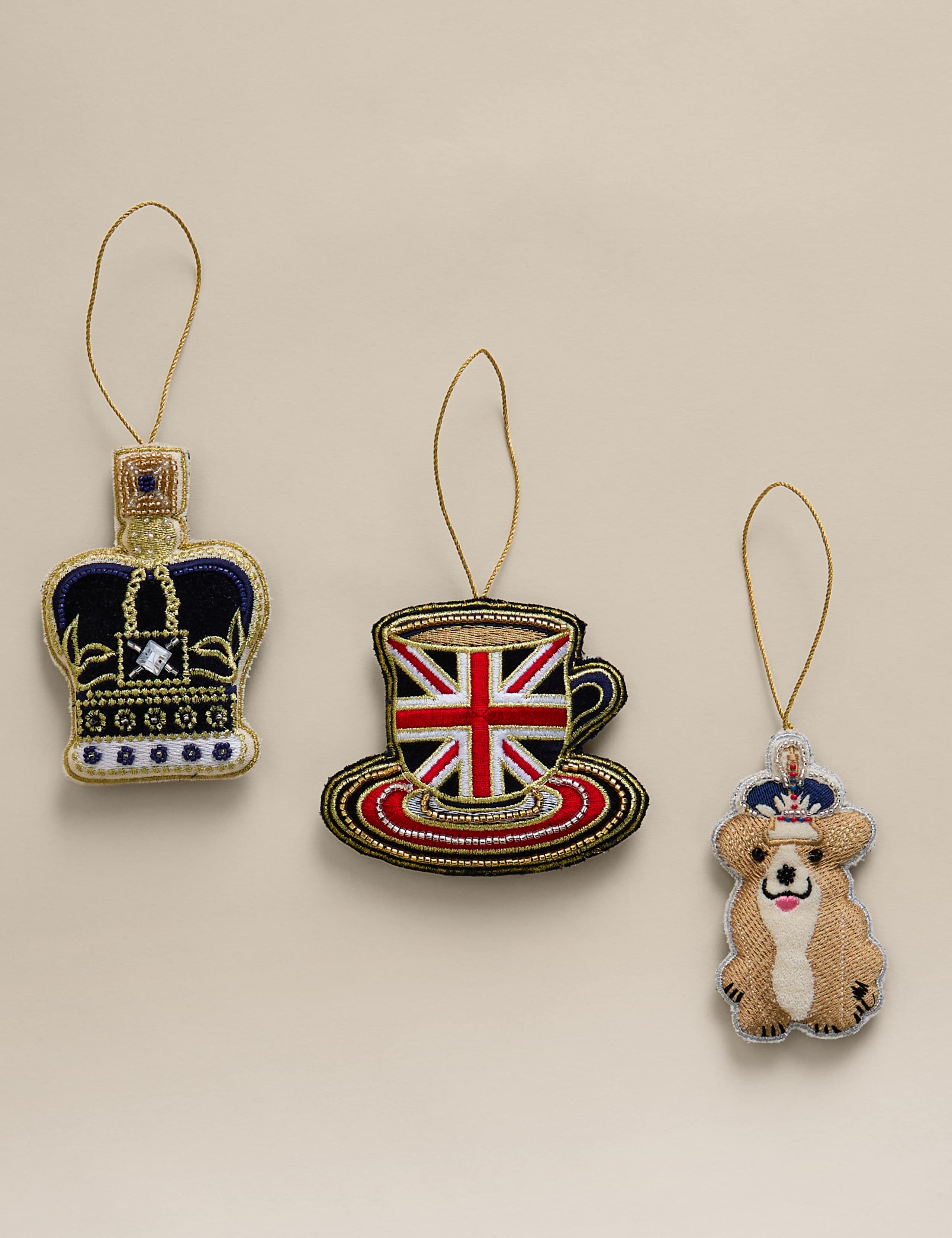 3pk Beaded London Icon Decorations