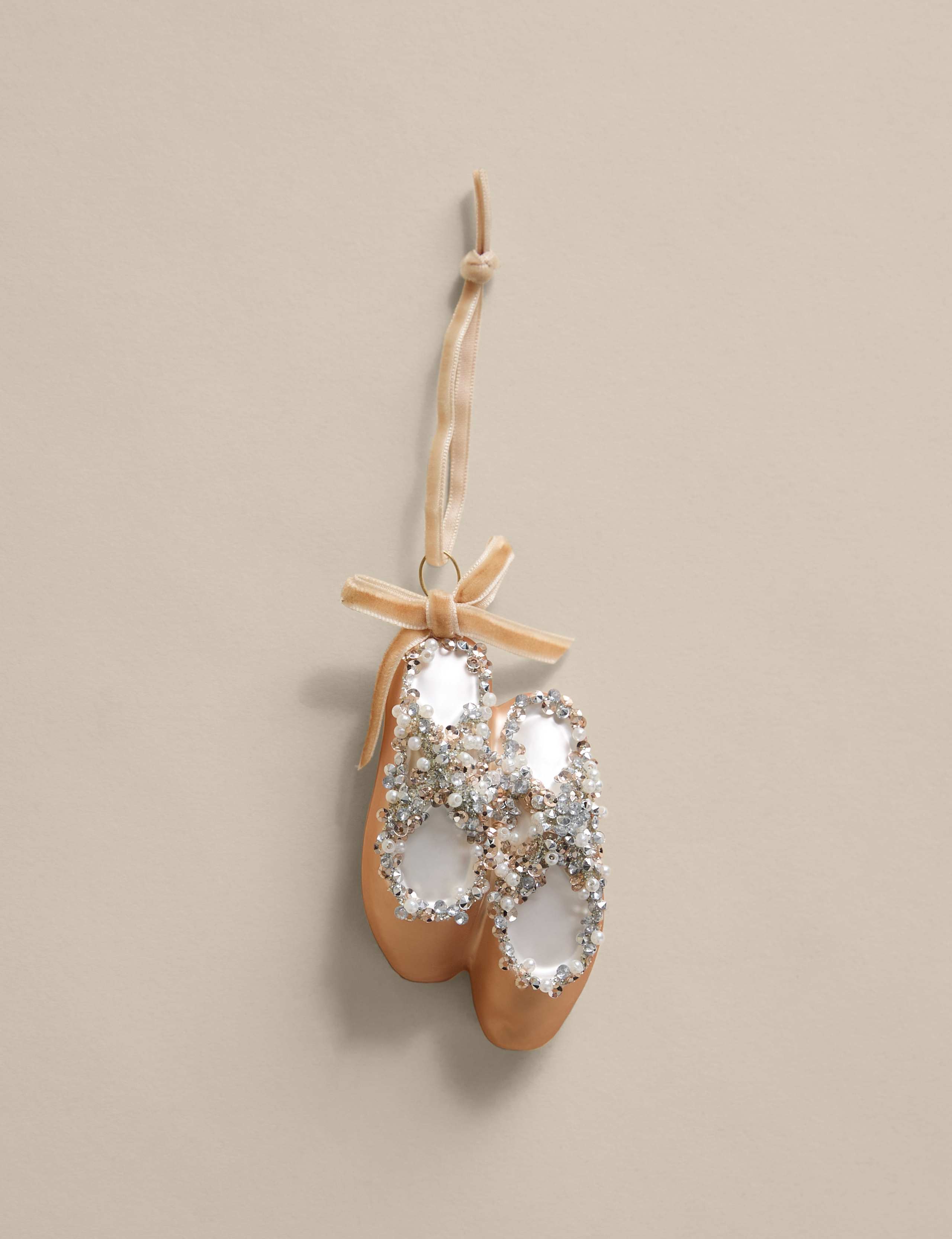 Glass Hanging Ballet Slippers Decoration