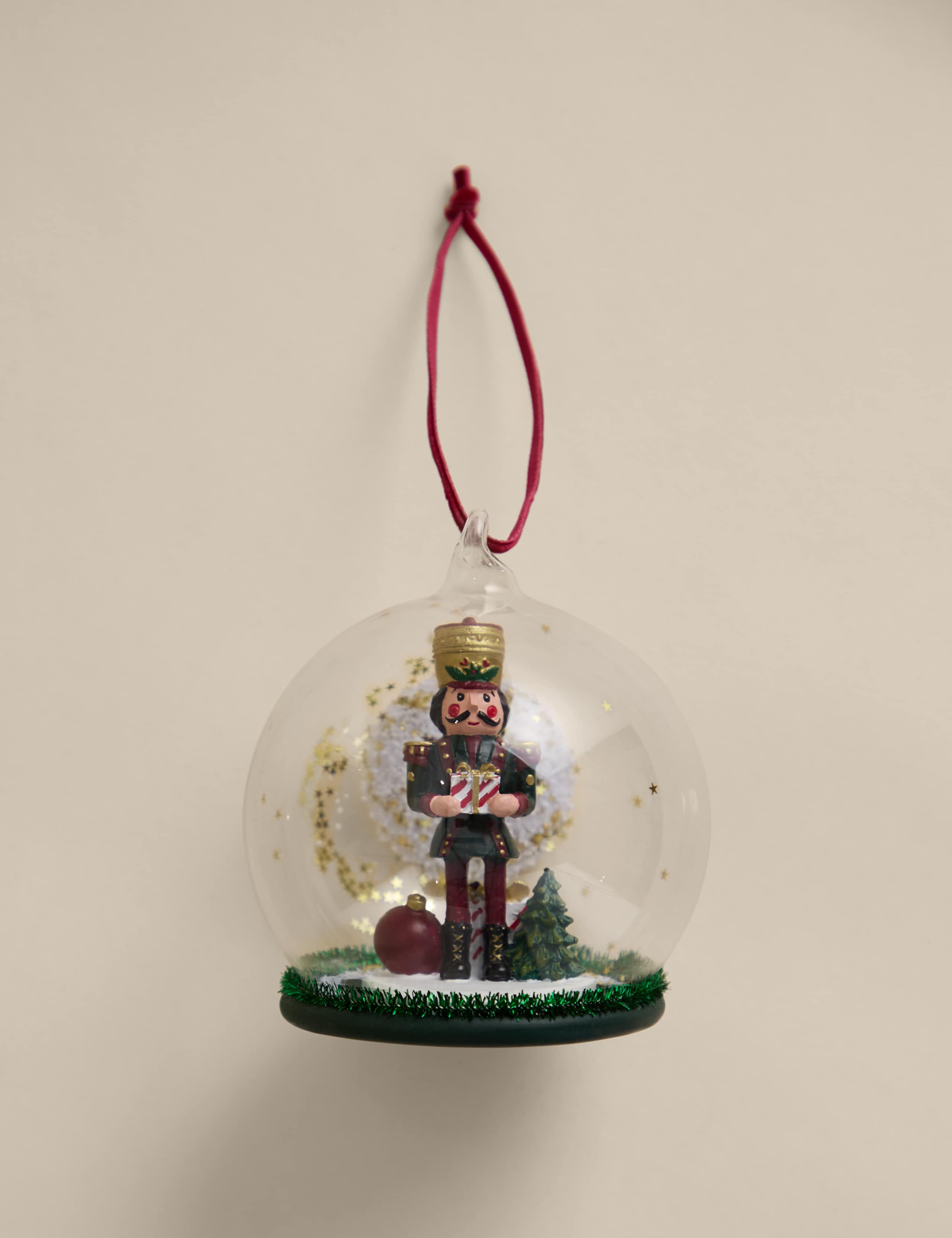 Hanging Nutcracker Cloche Decoration