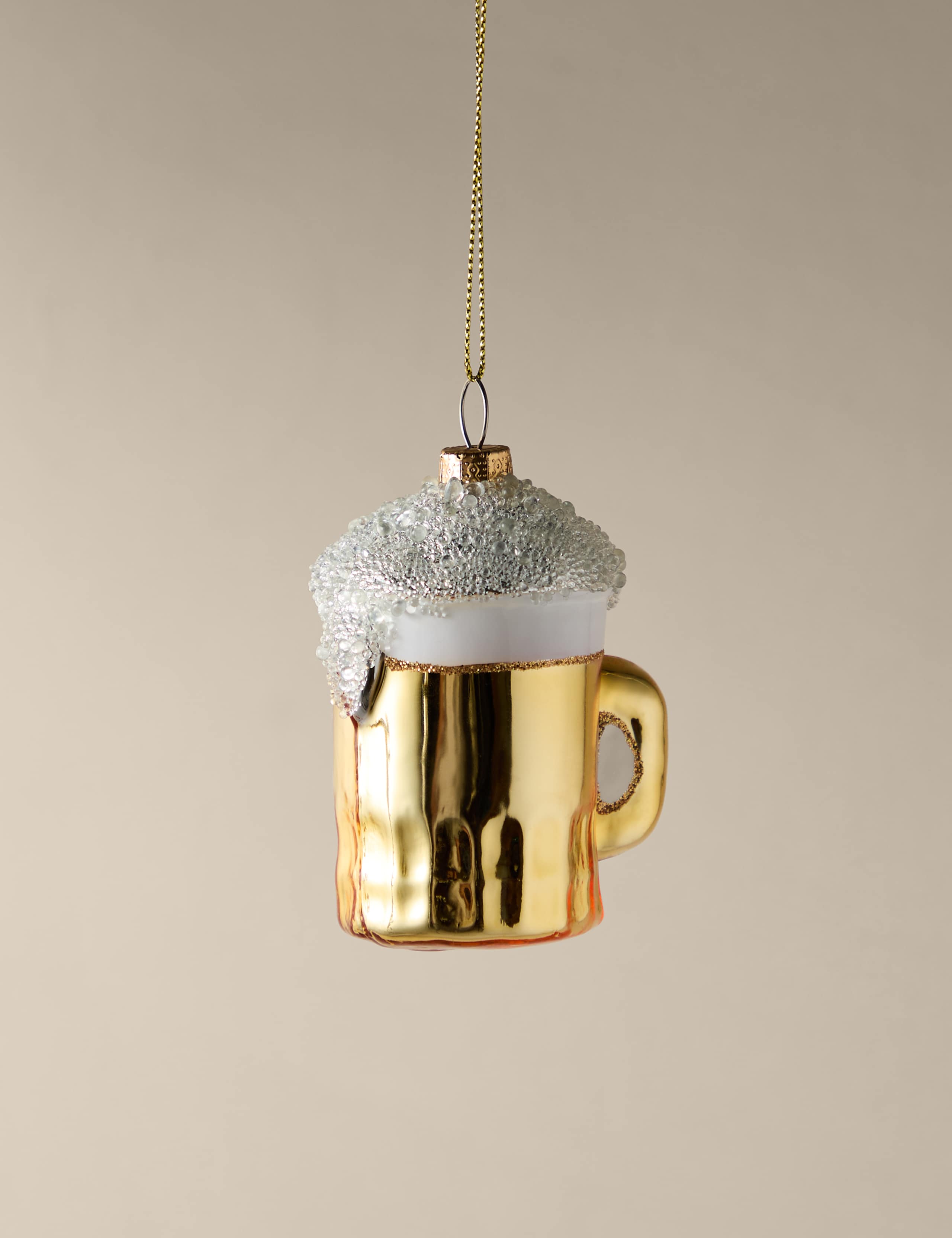 Gold Glass Hanging Beer Decoration