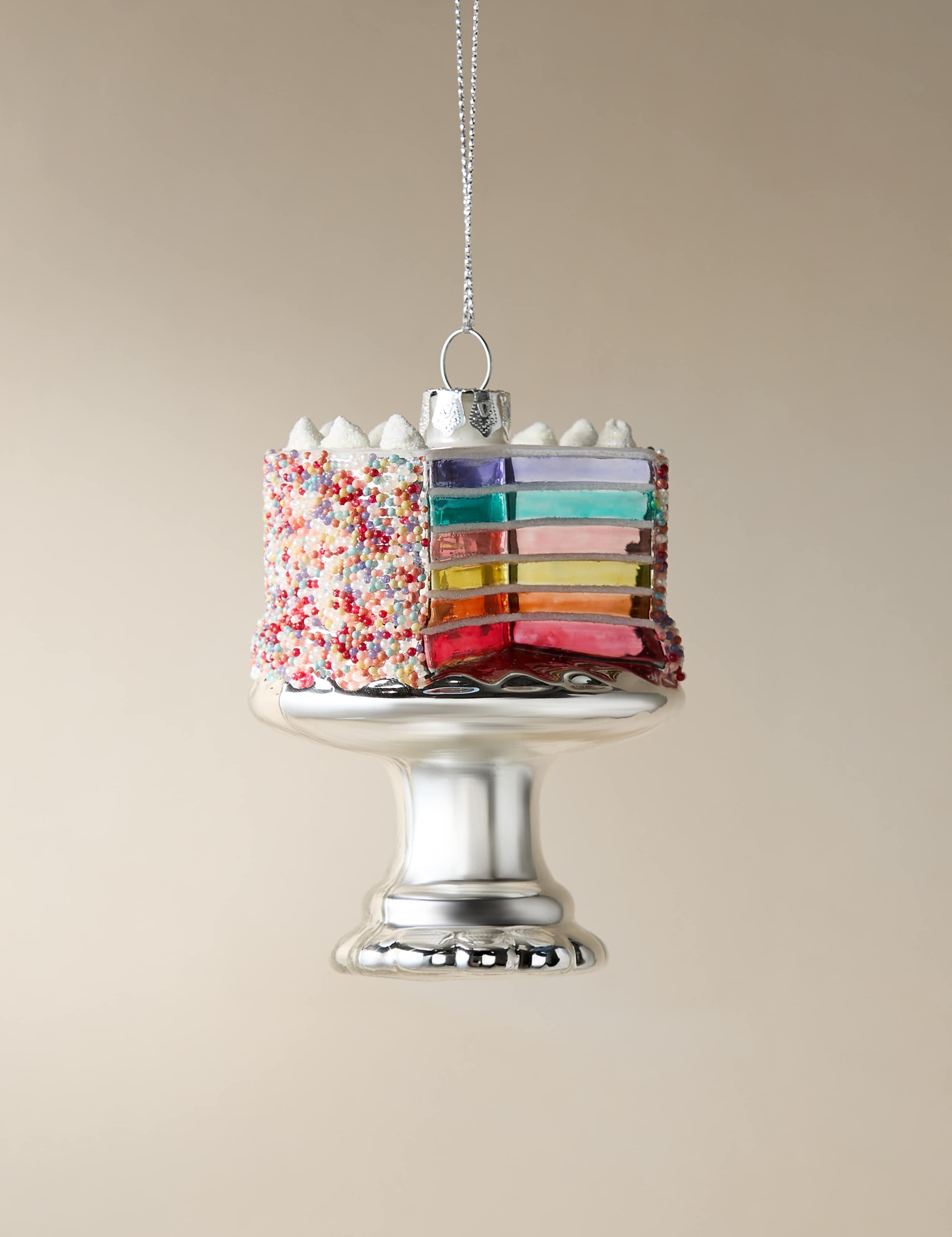 Rainbow Cake Glass Hanging Decoration