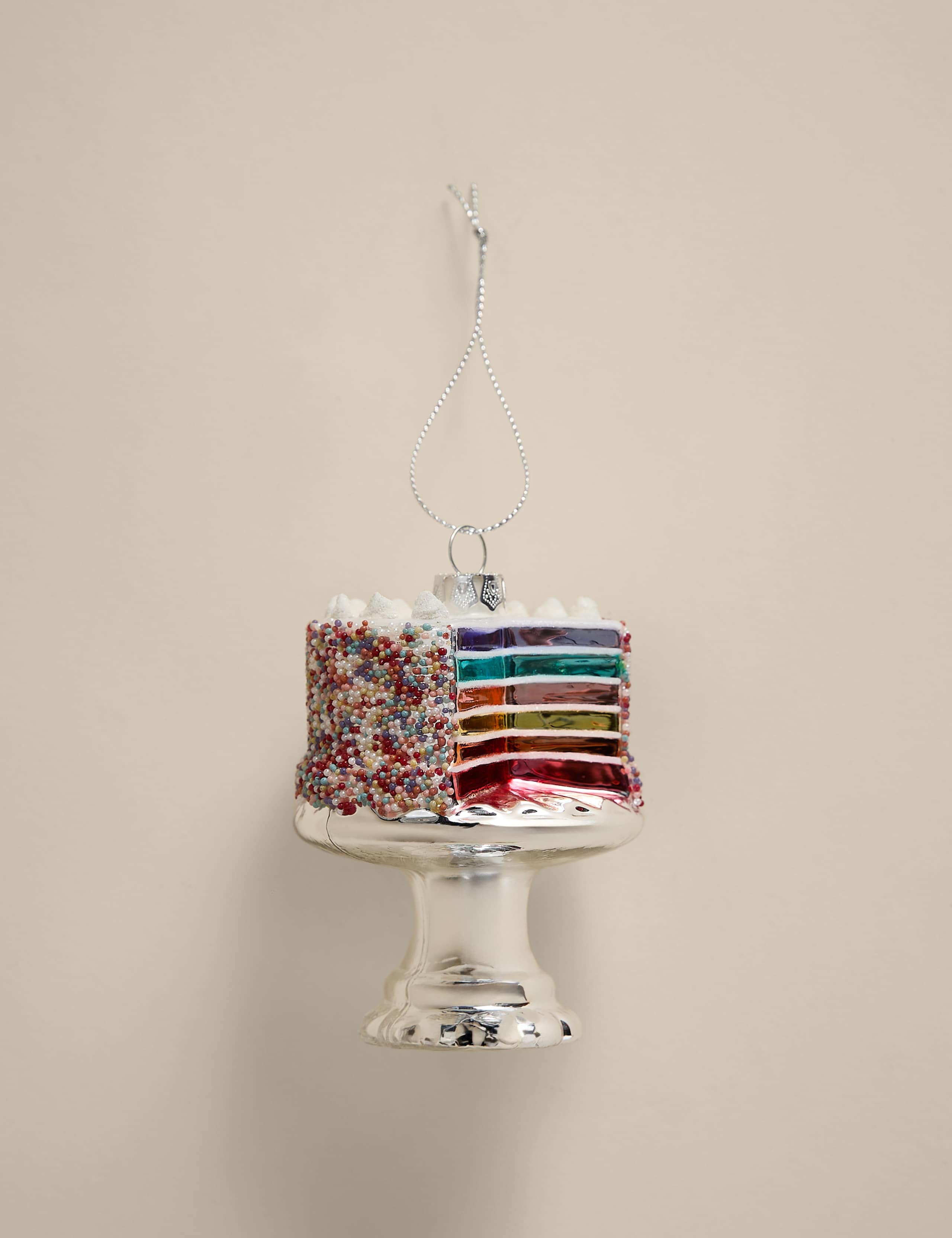 Rainbow Cake Glass Hanging Decoration