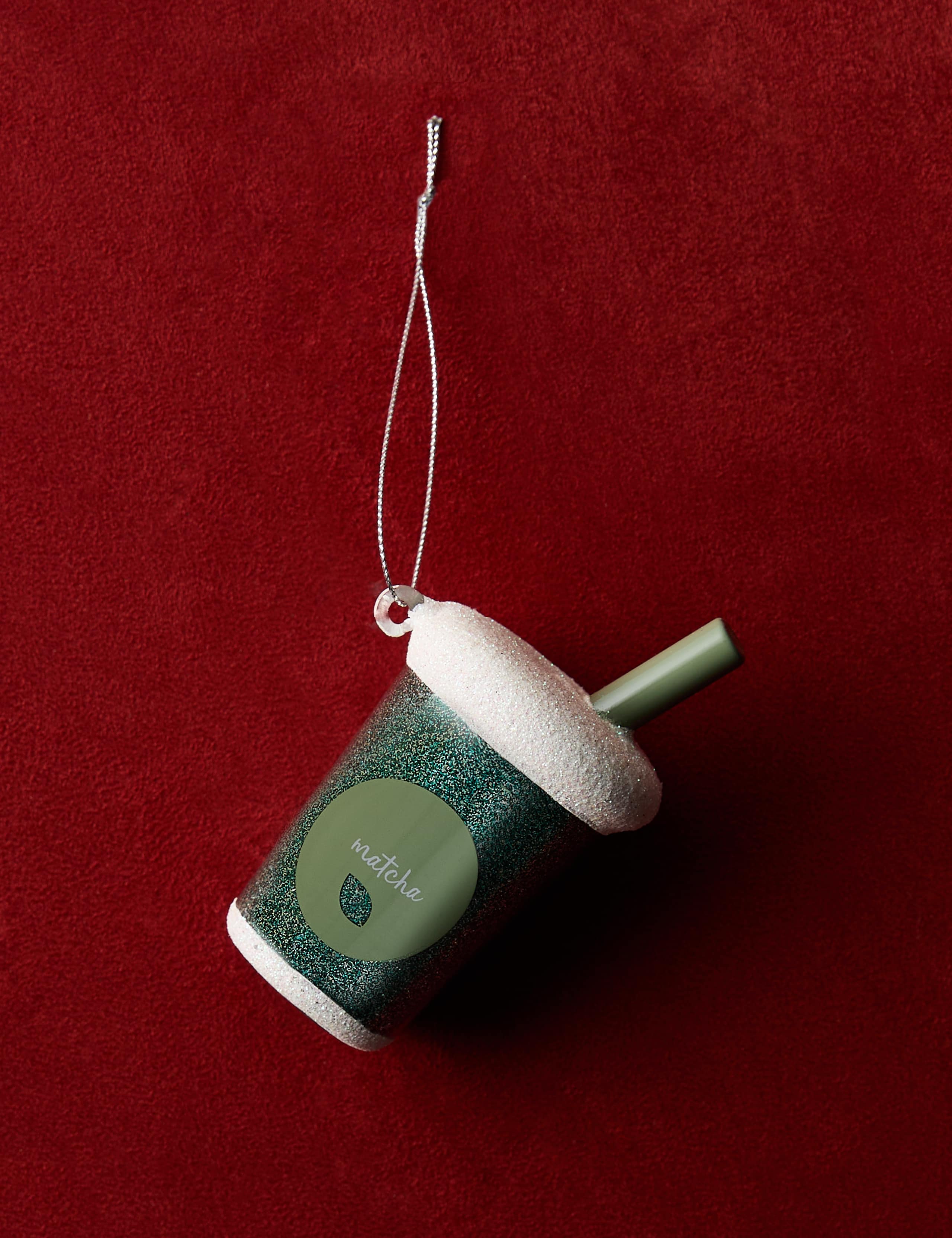 Glass Hanging Matcha Latte Decoration