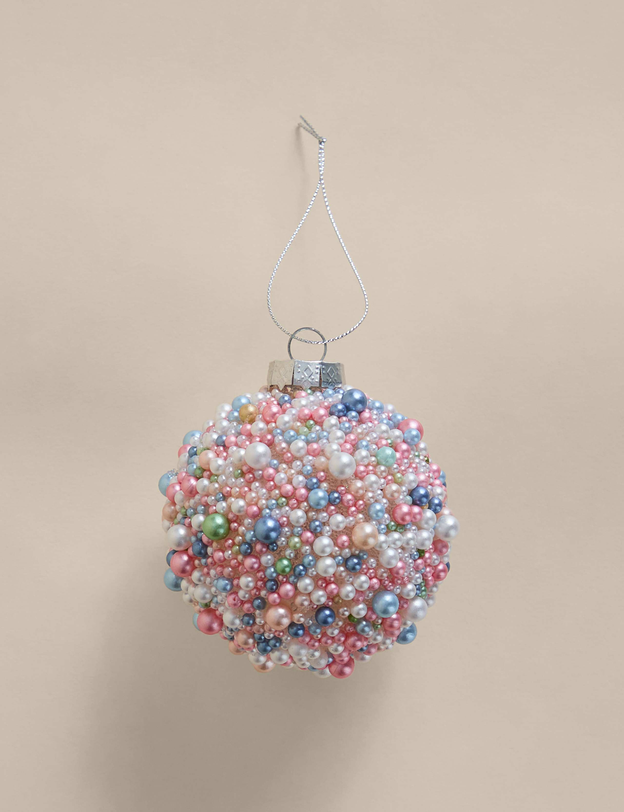 Multicoloured Glass Bead Embellished Bauble