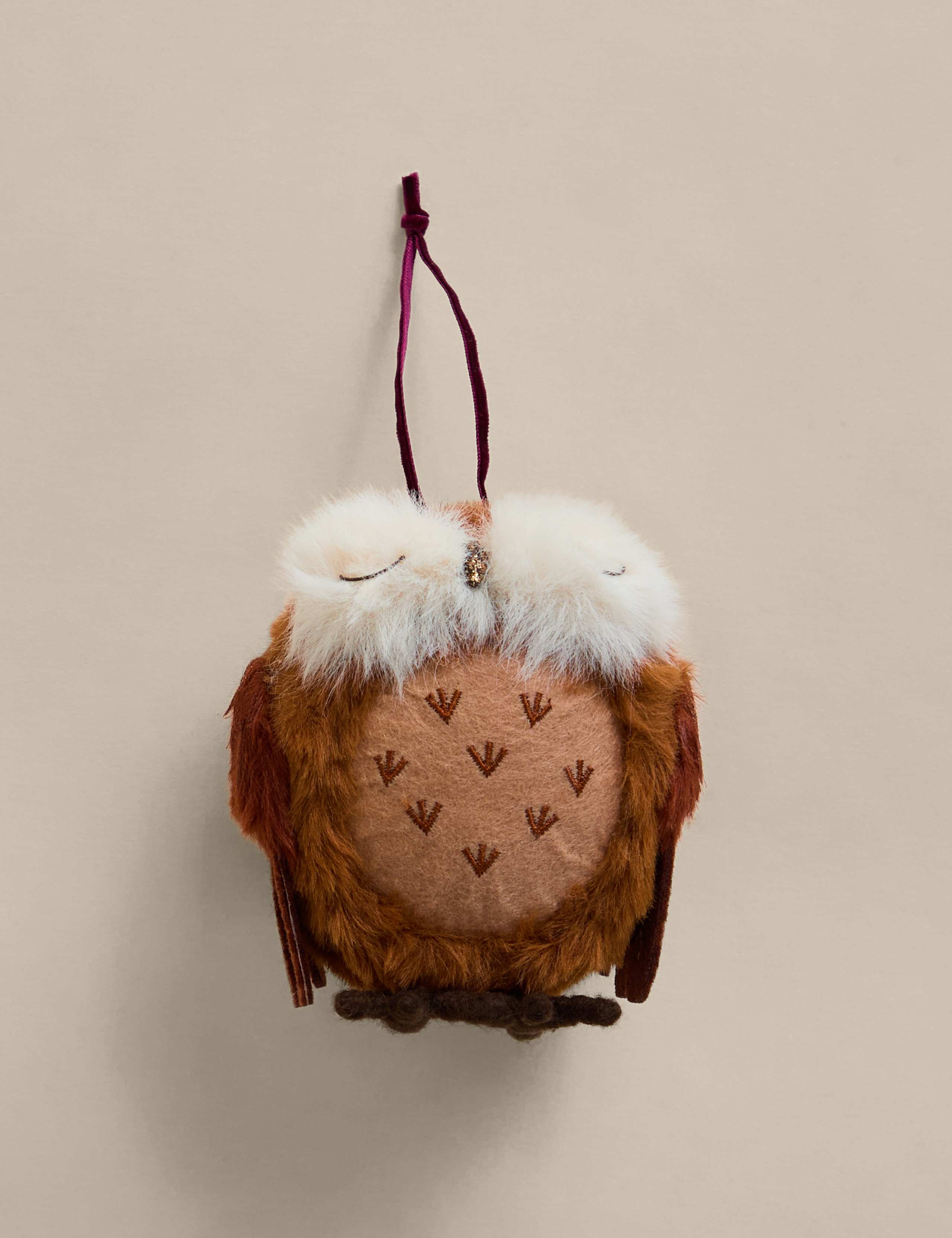 Hanging Fluffy Owl Decoration