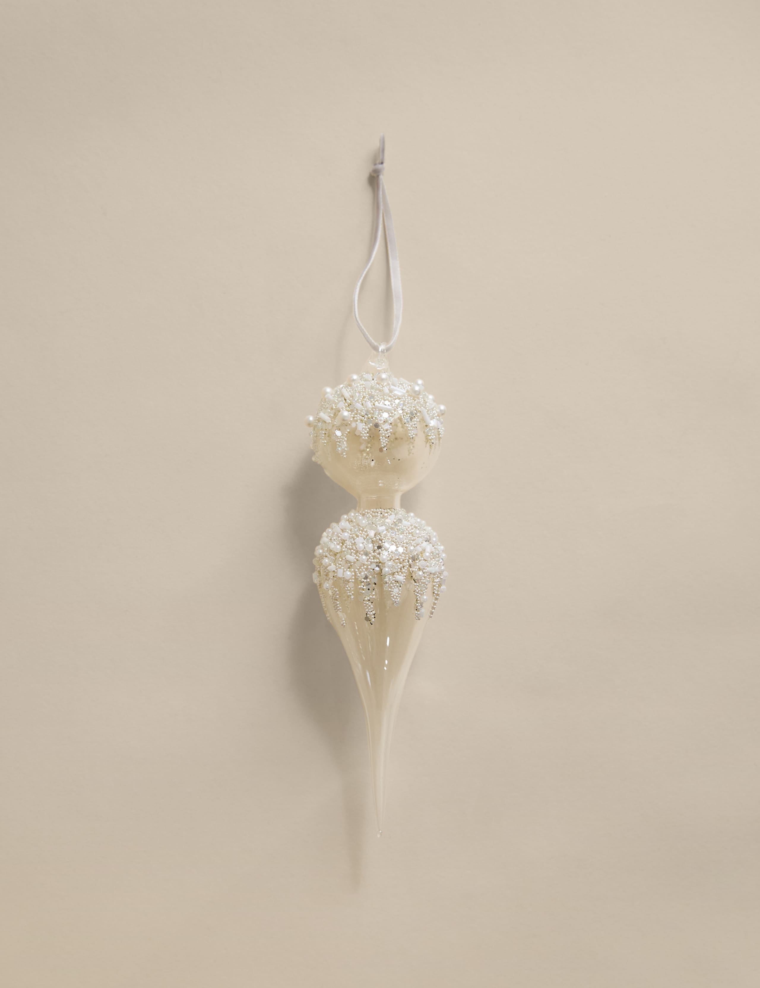 Glass Hanging Embellished Finial