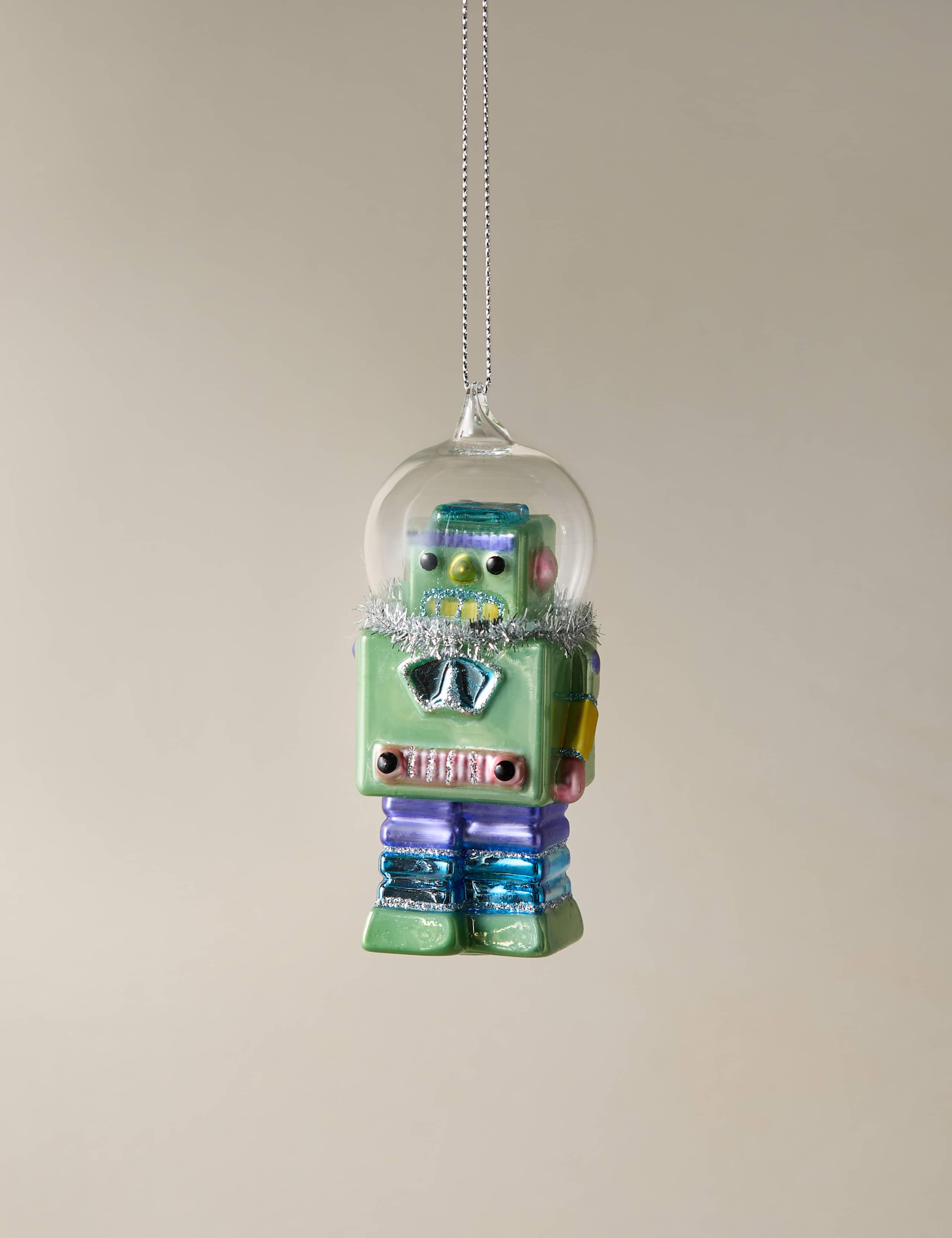 Glass Hanging Robot Decoration