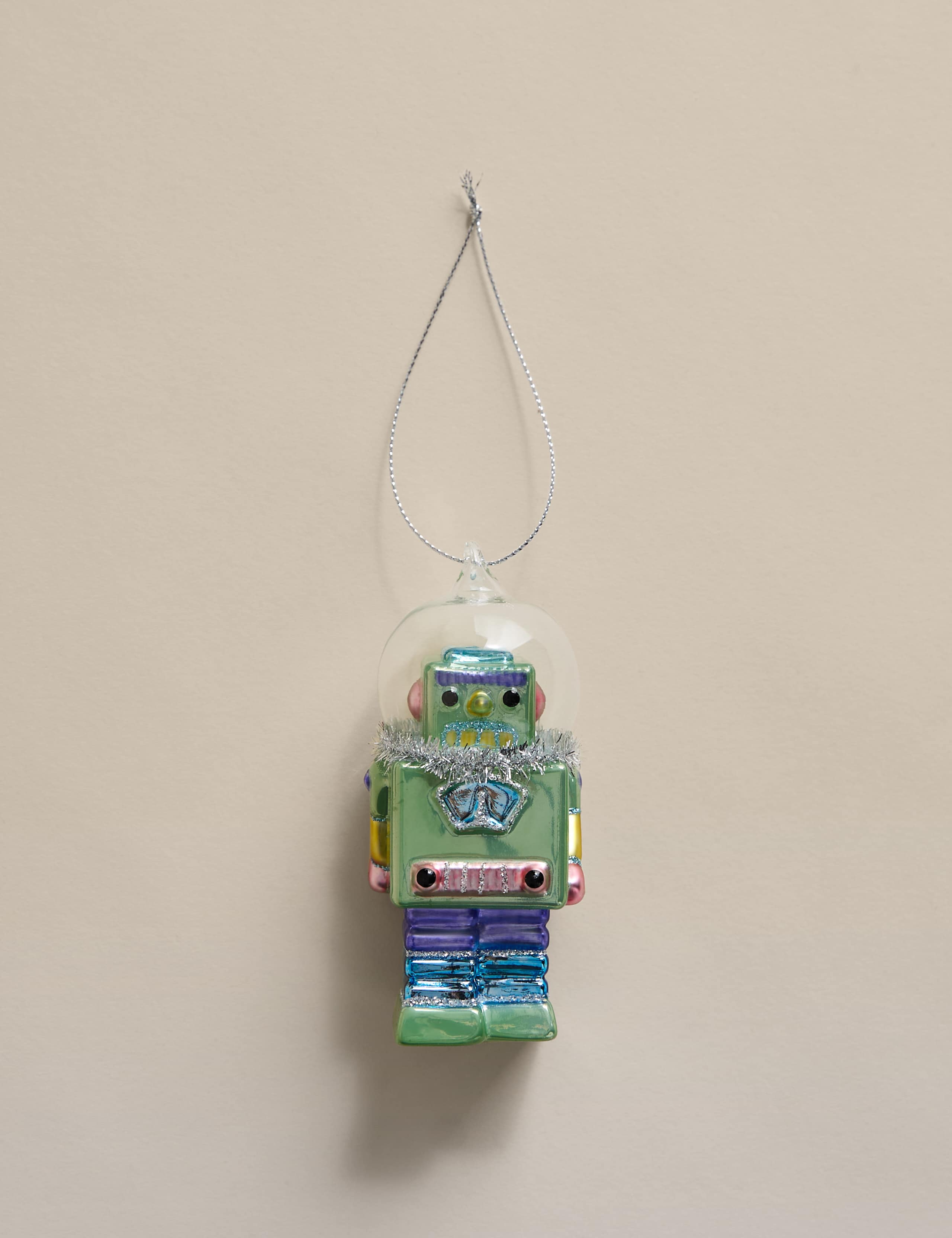 Glass Hanging Robot Decoration