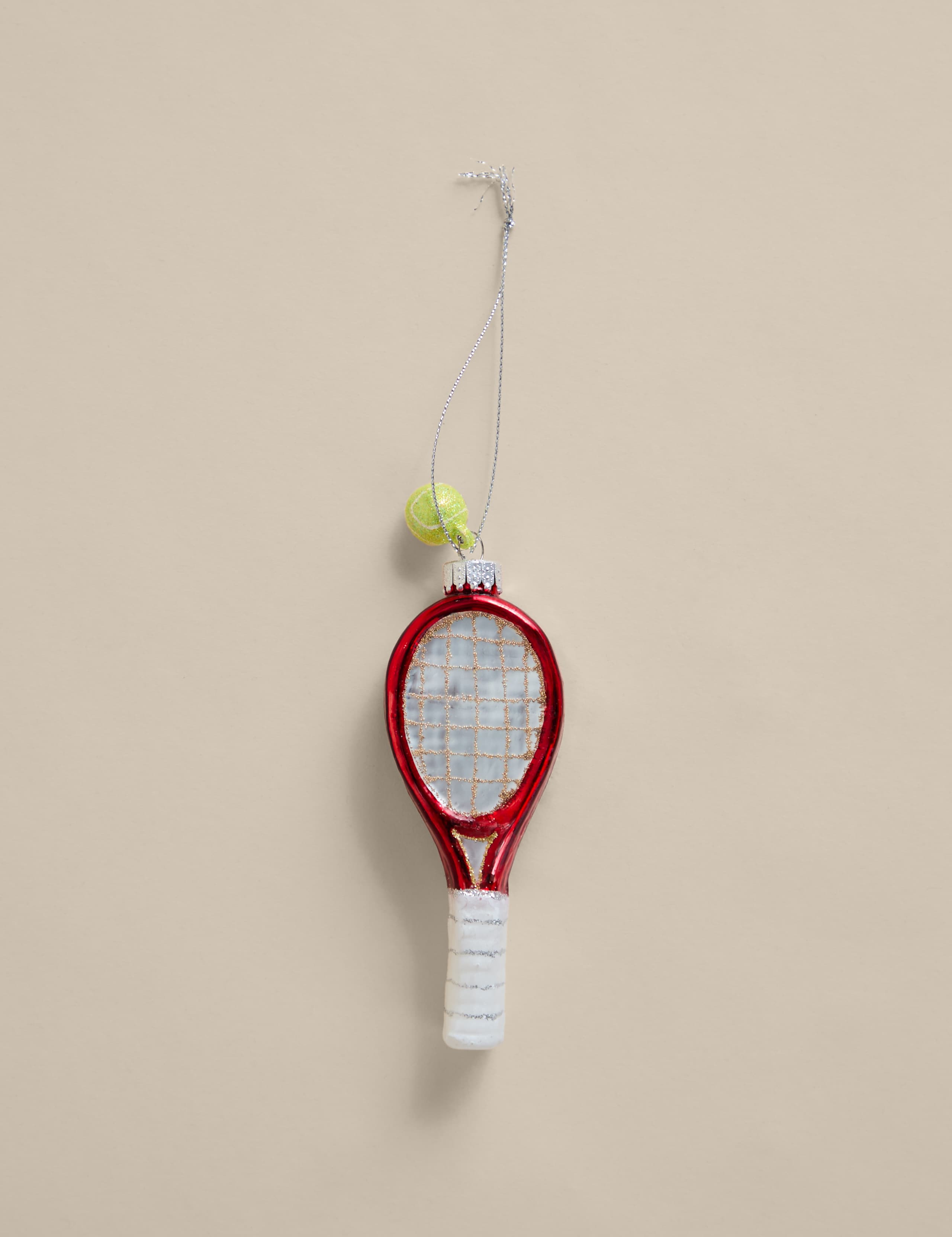 Tennis Racket Glass Hanging Decoration