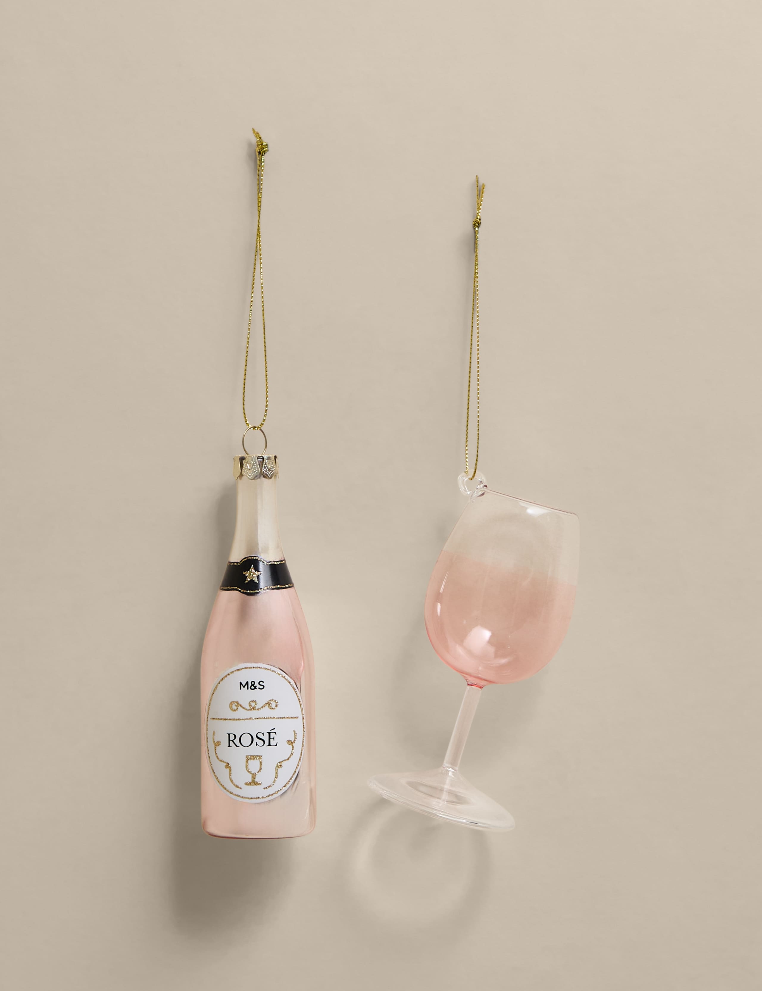 2pk Hanging Rose Wine Decorations