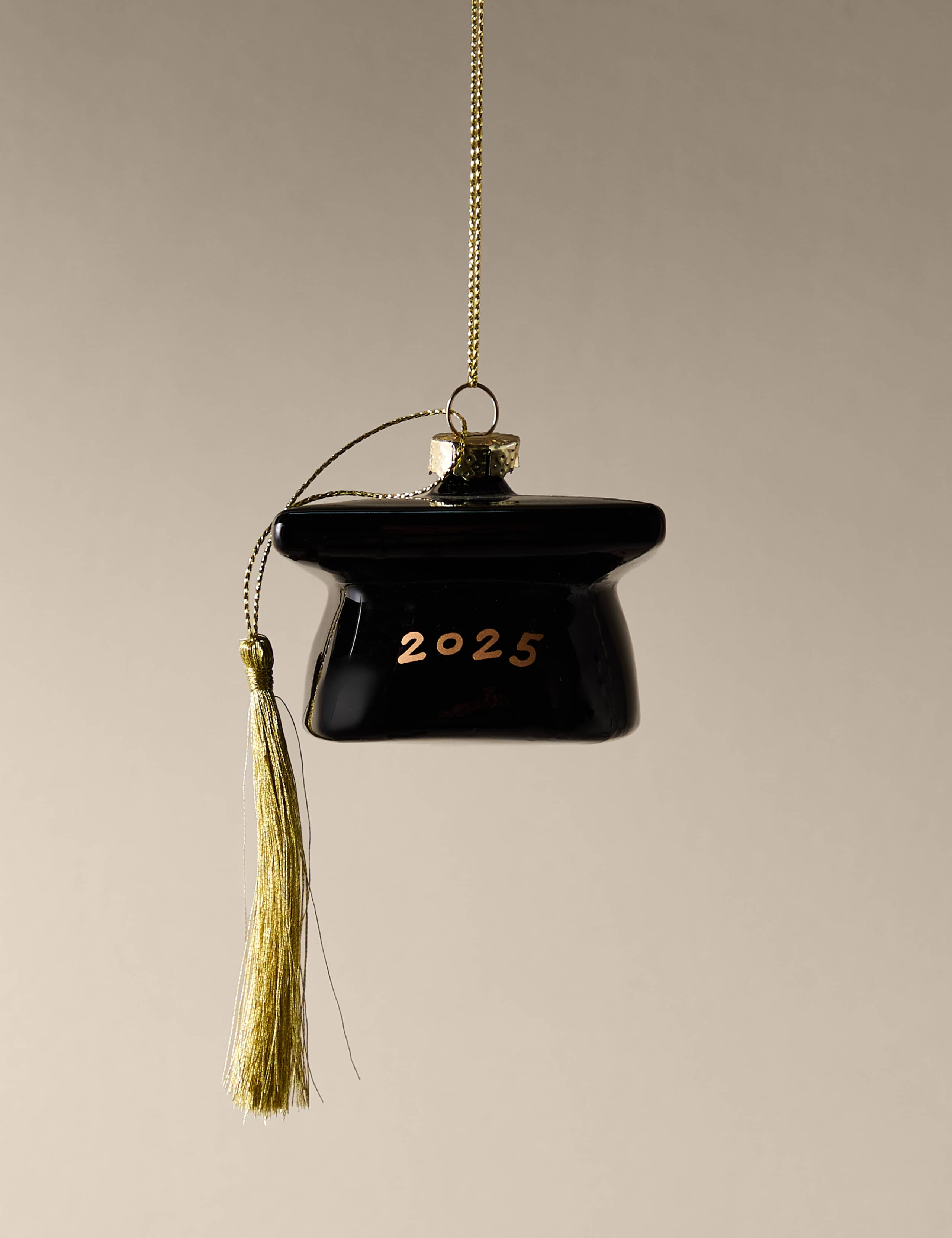 Glass Hanging Graduation Hat Decoration