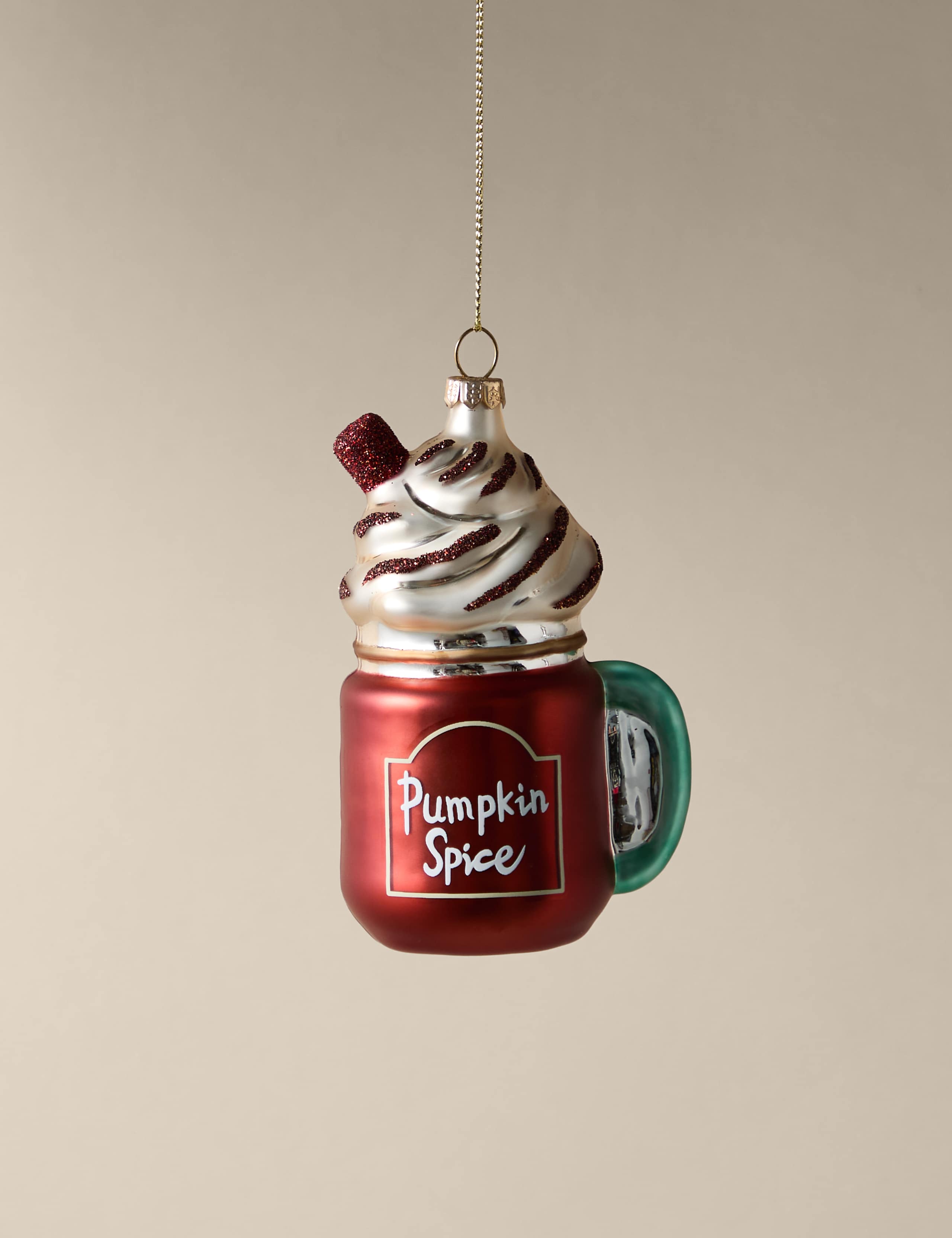 Pumpkin Spice Glass Hanging Decoration