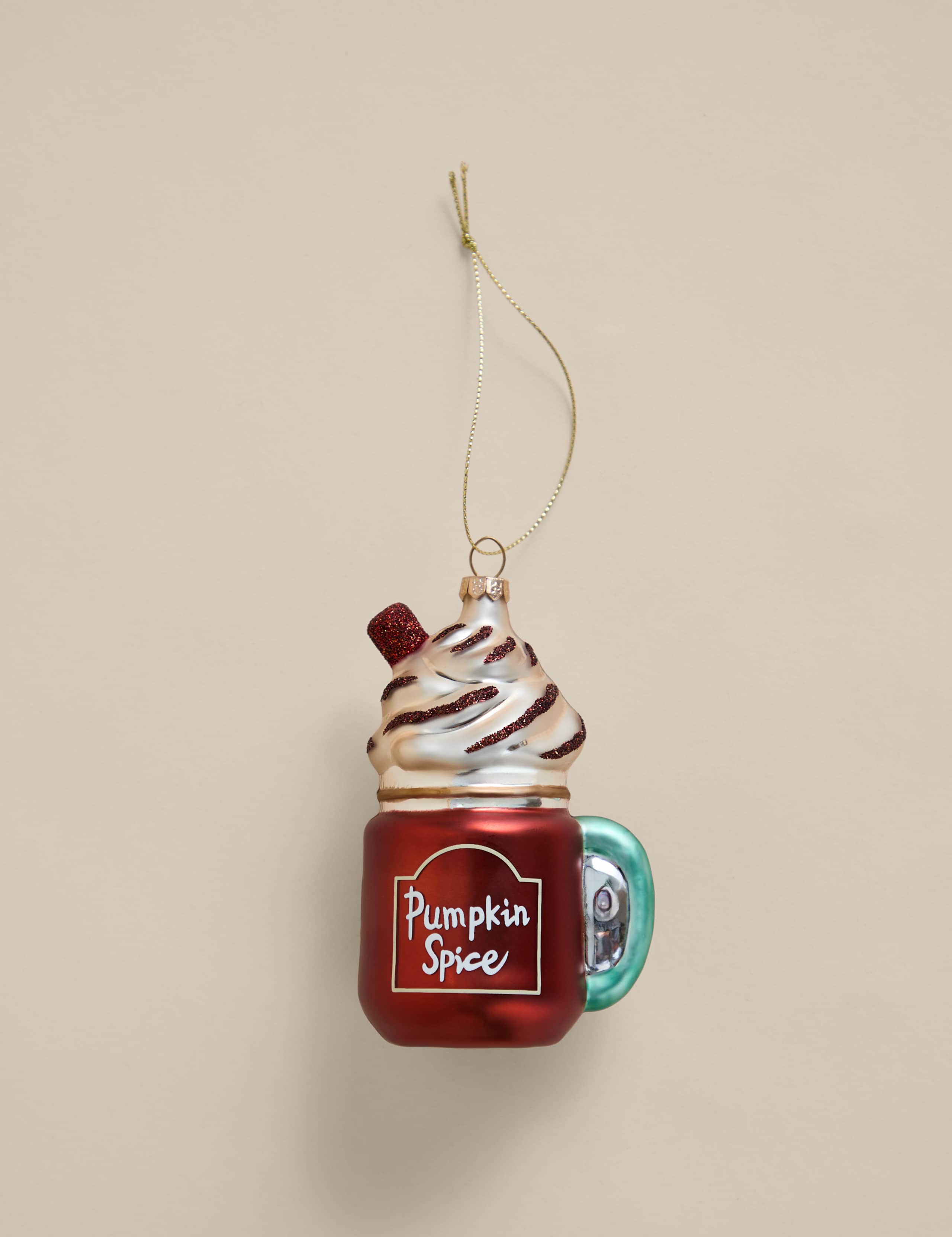 Pumpkin Spice Glass Hanging Decoration