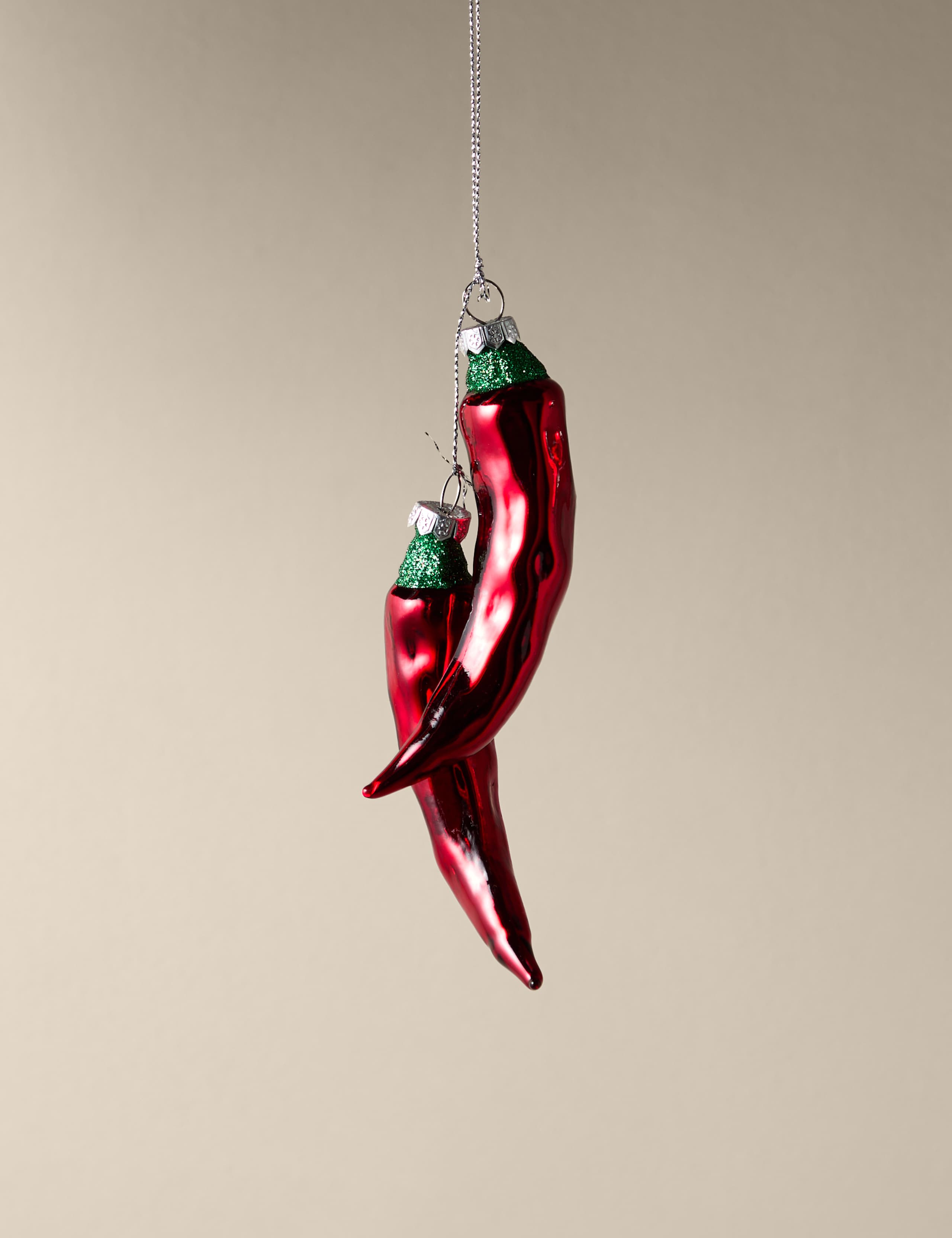 Chilli Peppers Glass Hanging Decoration