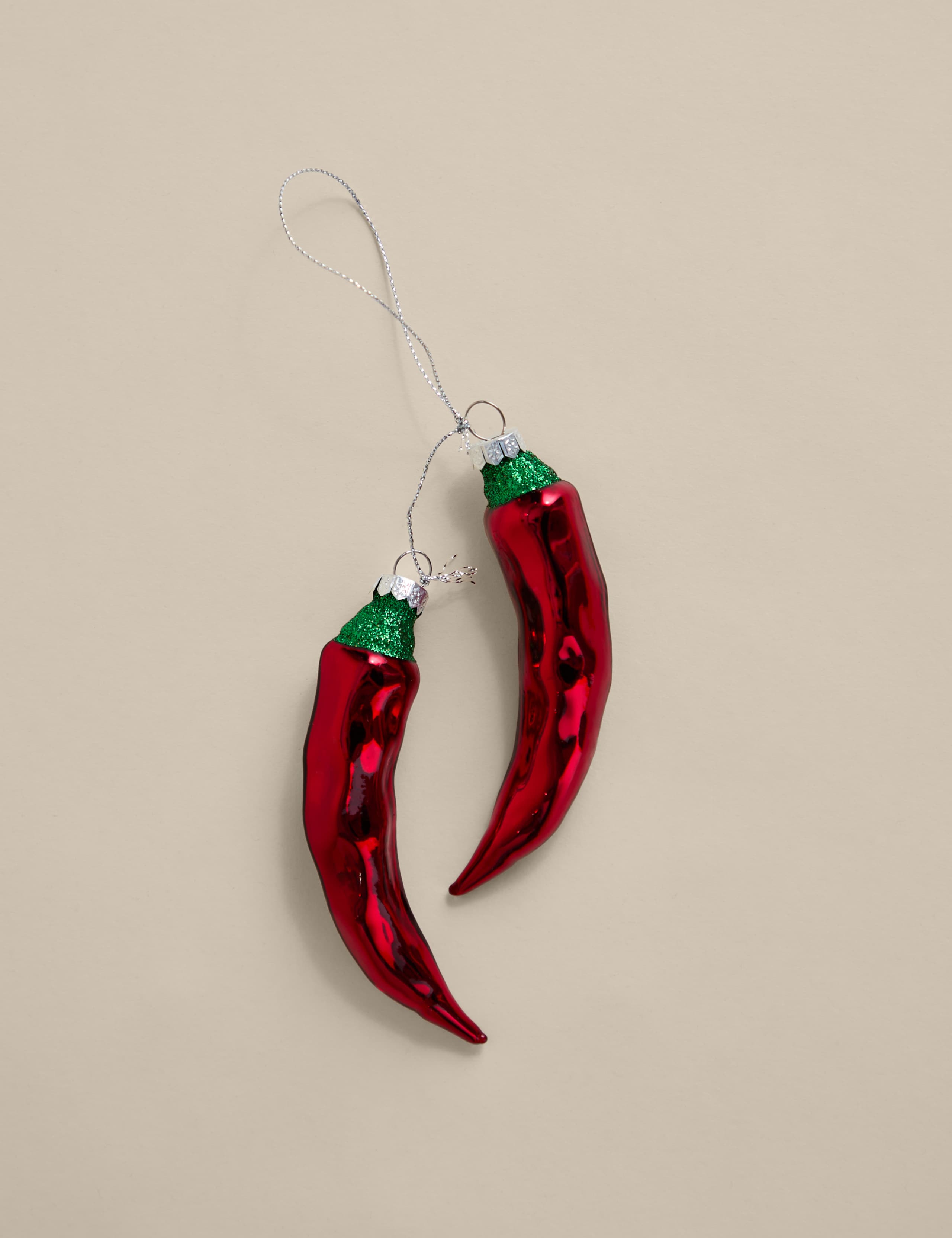 Chili Peppers Glass Hanging Decoration