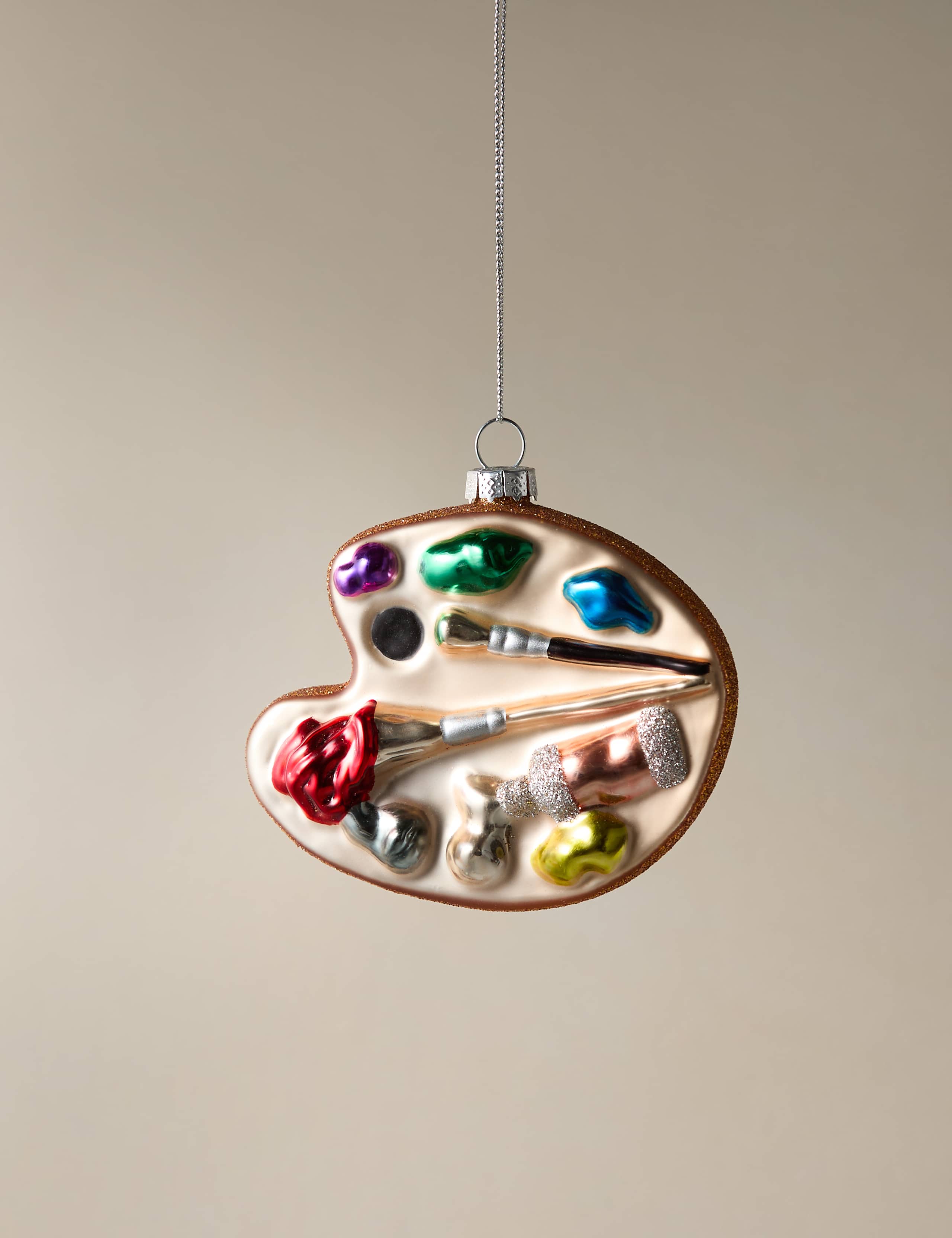 Glass Hanging Paint Palette Decoration
