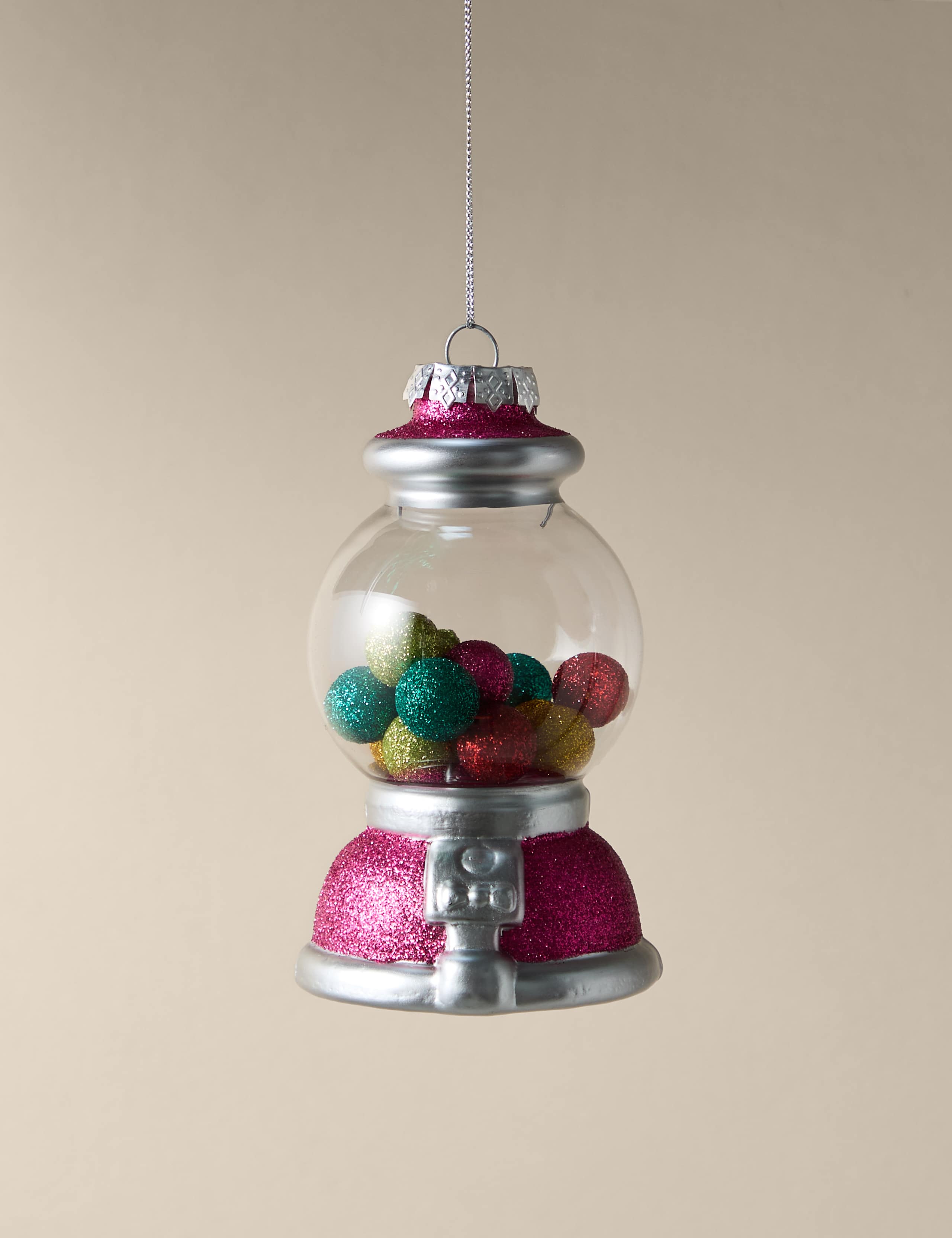 Glass Hanging Bubblegum Machine Decoration