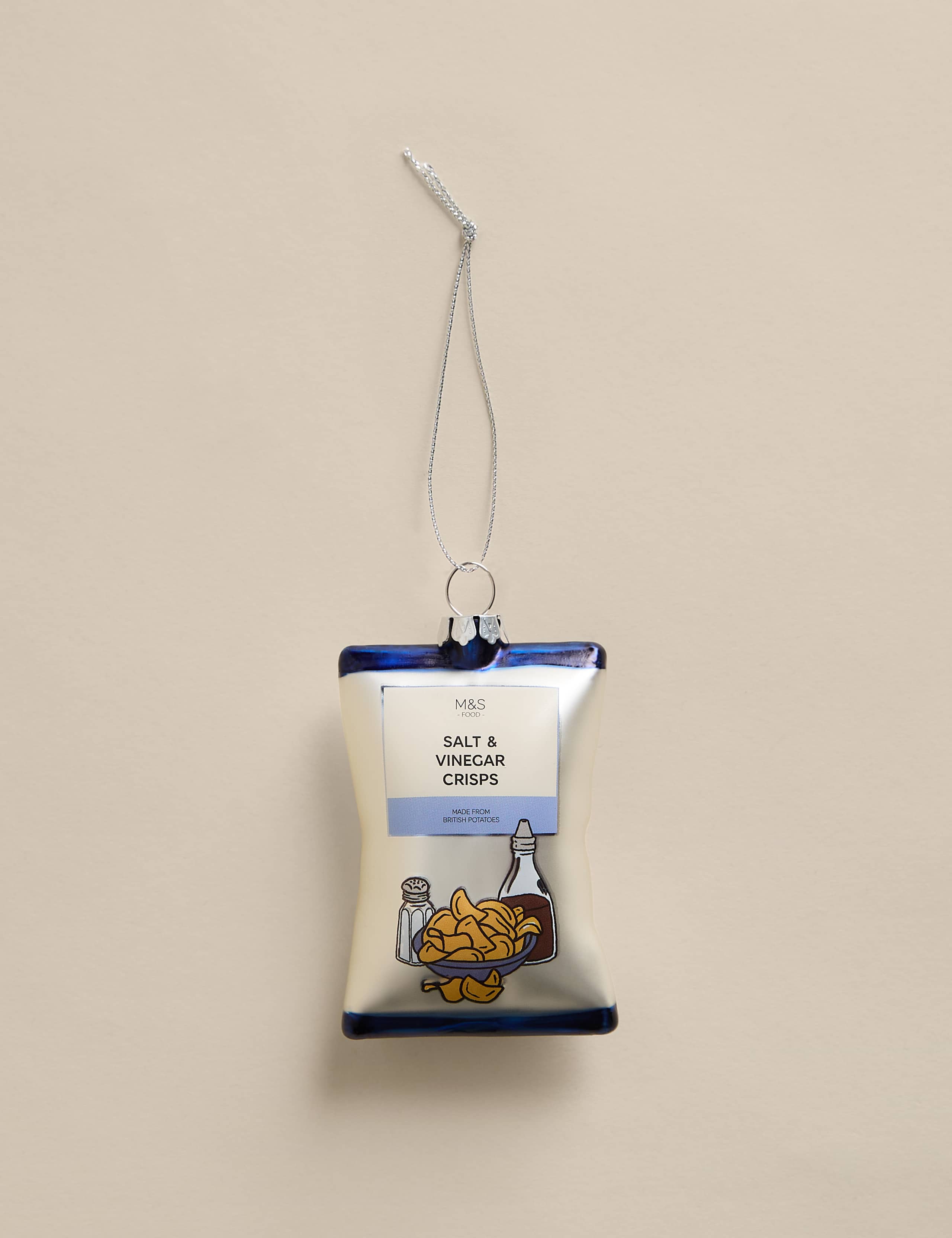 Glass Hanging Bag of Crisps Decoration