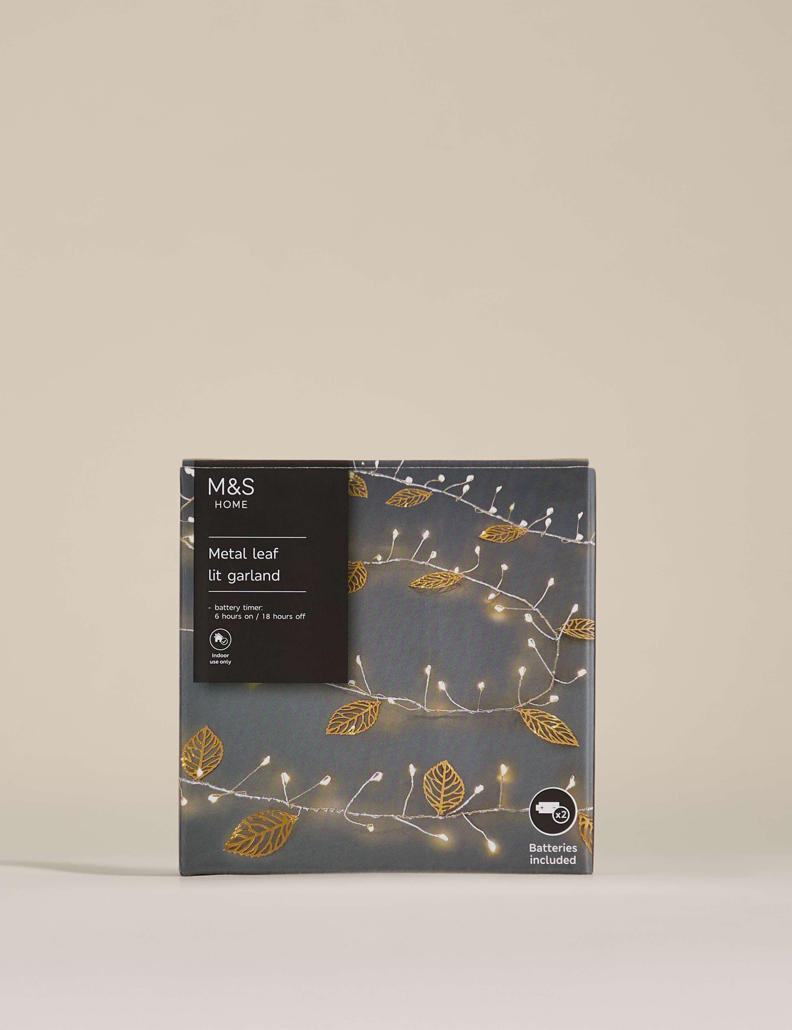 Pre-Lit Gold Leaf Garland