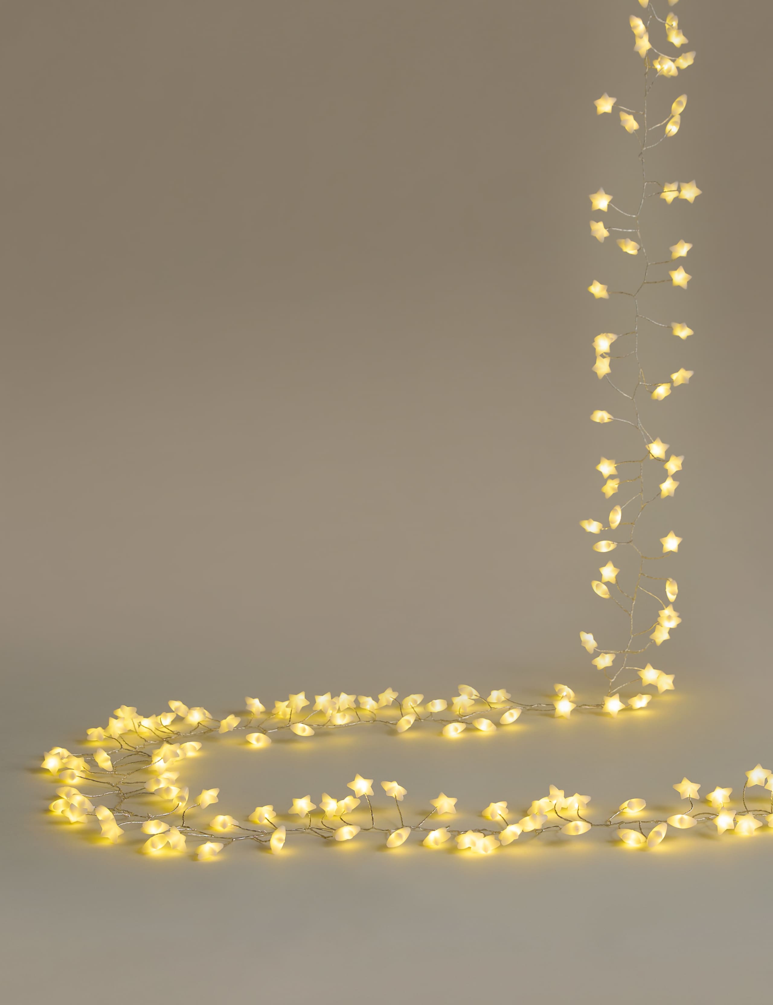 300 Warm White Star Mains Lights