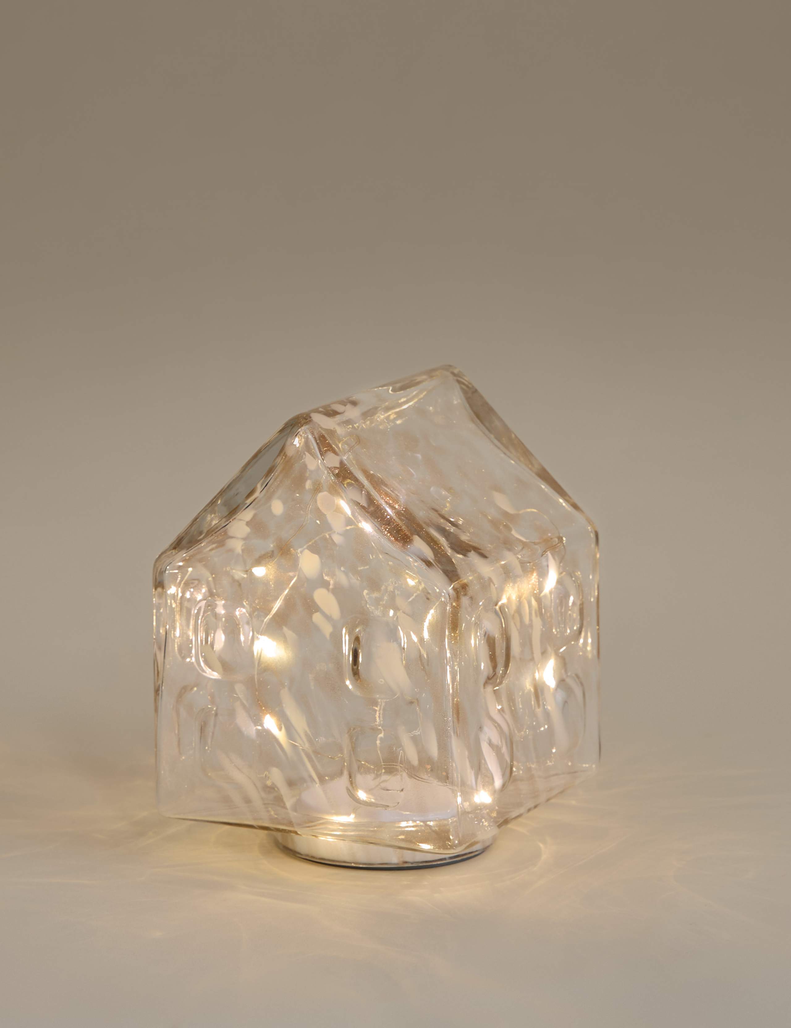 Confetti Glass Light Up House Decoration