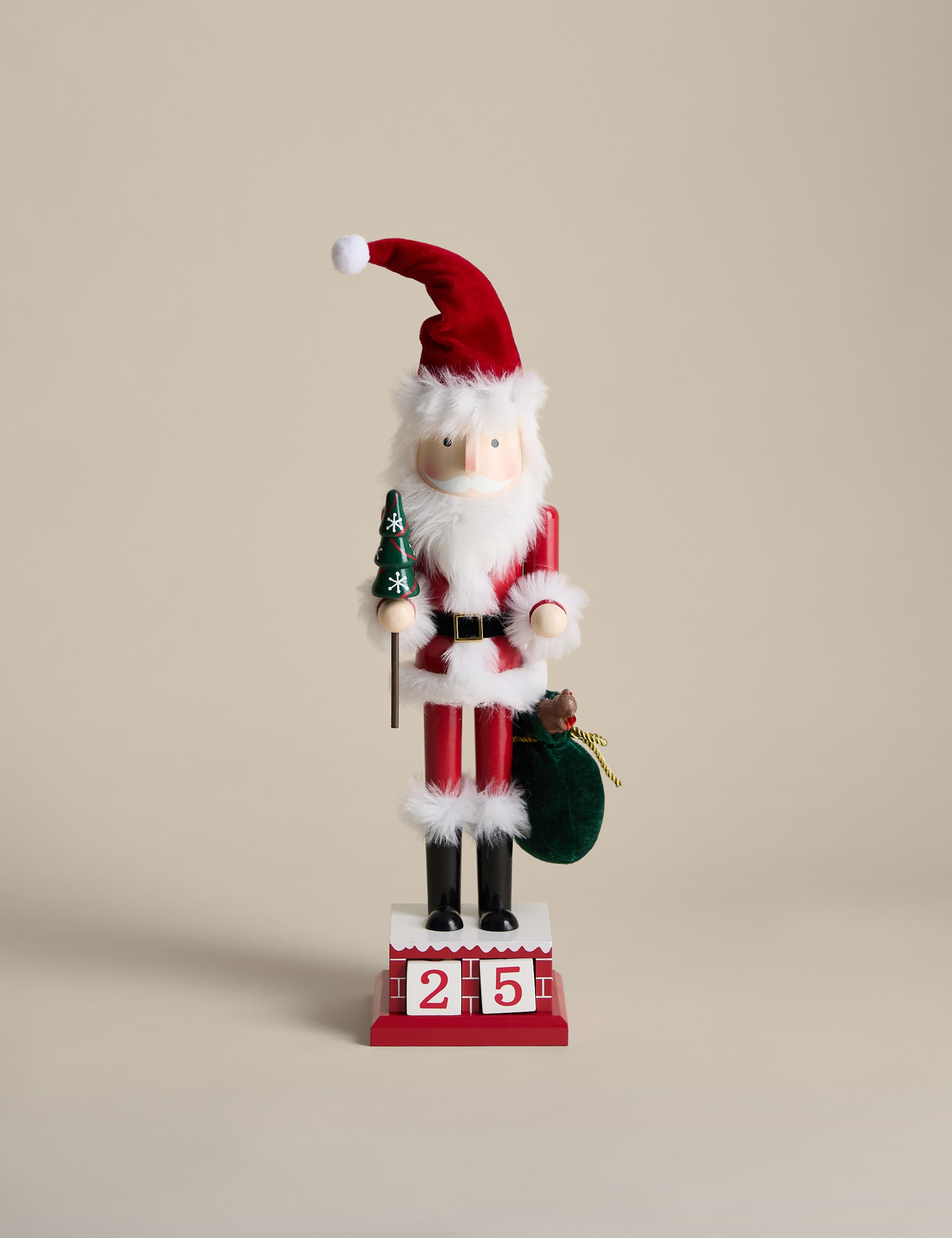 Wood Father Christmas Advent Nutcracker
