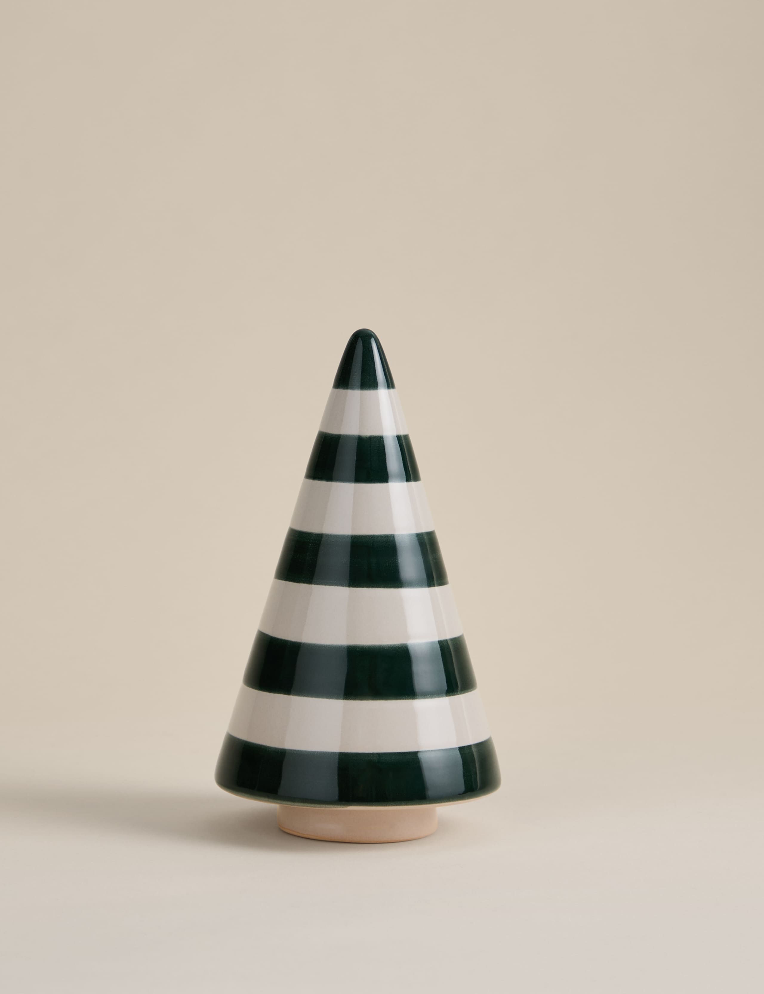 Large Ceramic Striped Christmas Tree Room Decoration
