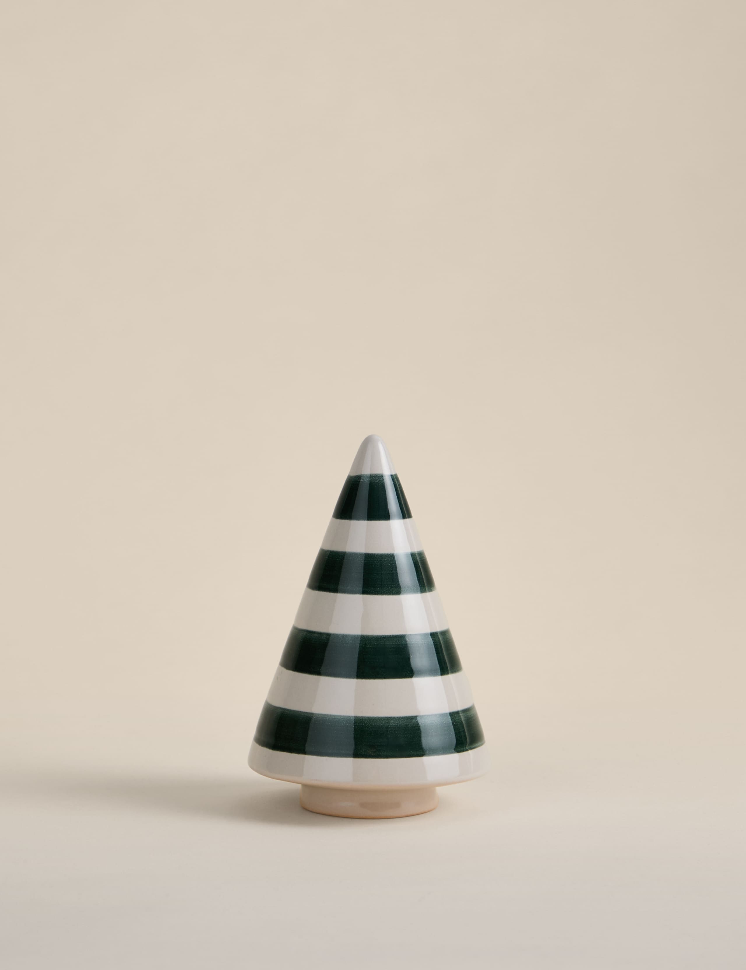Ceramic Striped Christmas Tree Room Decoration