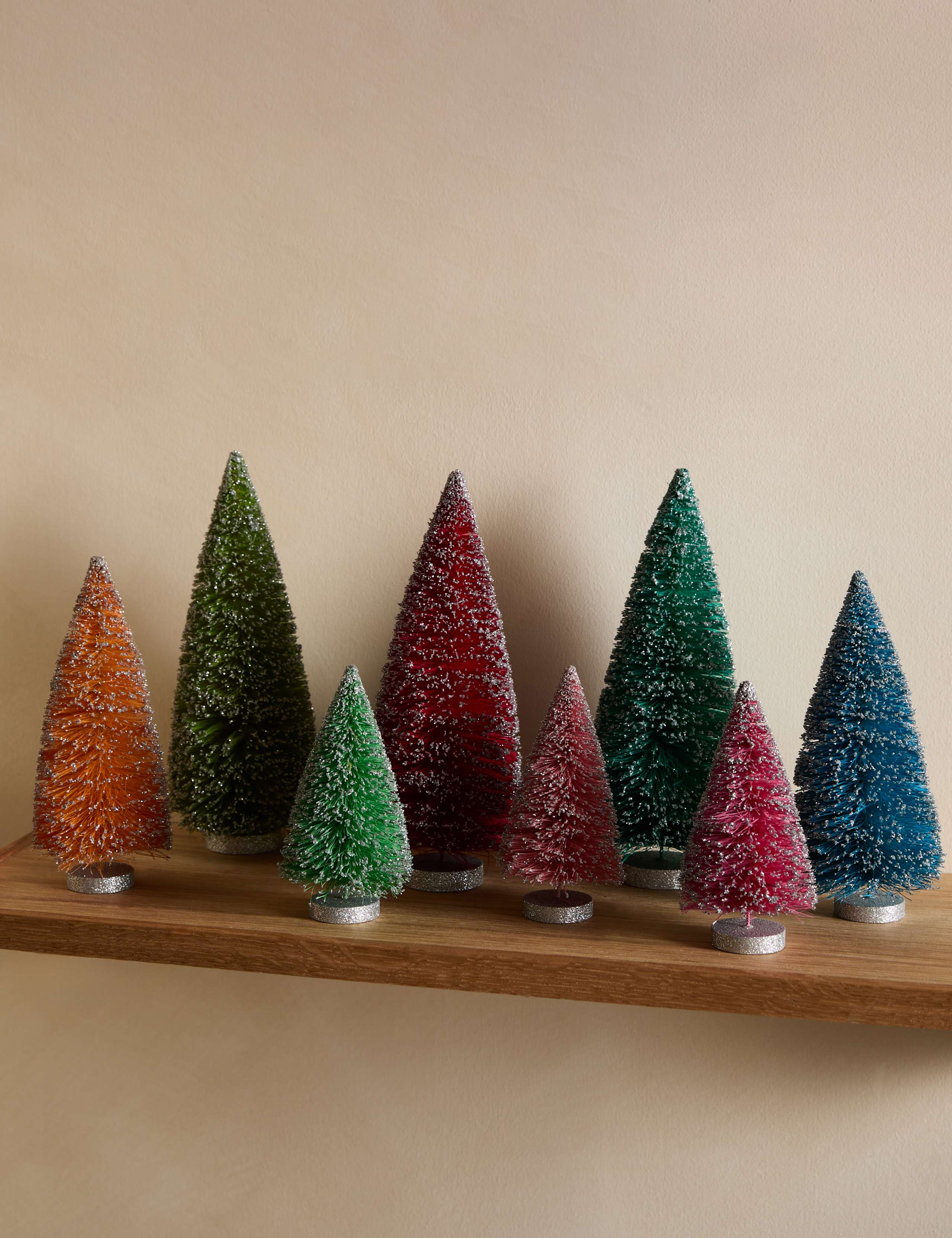 8pk Bristle Christmas Tree Room Decorations
