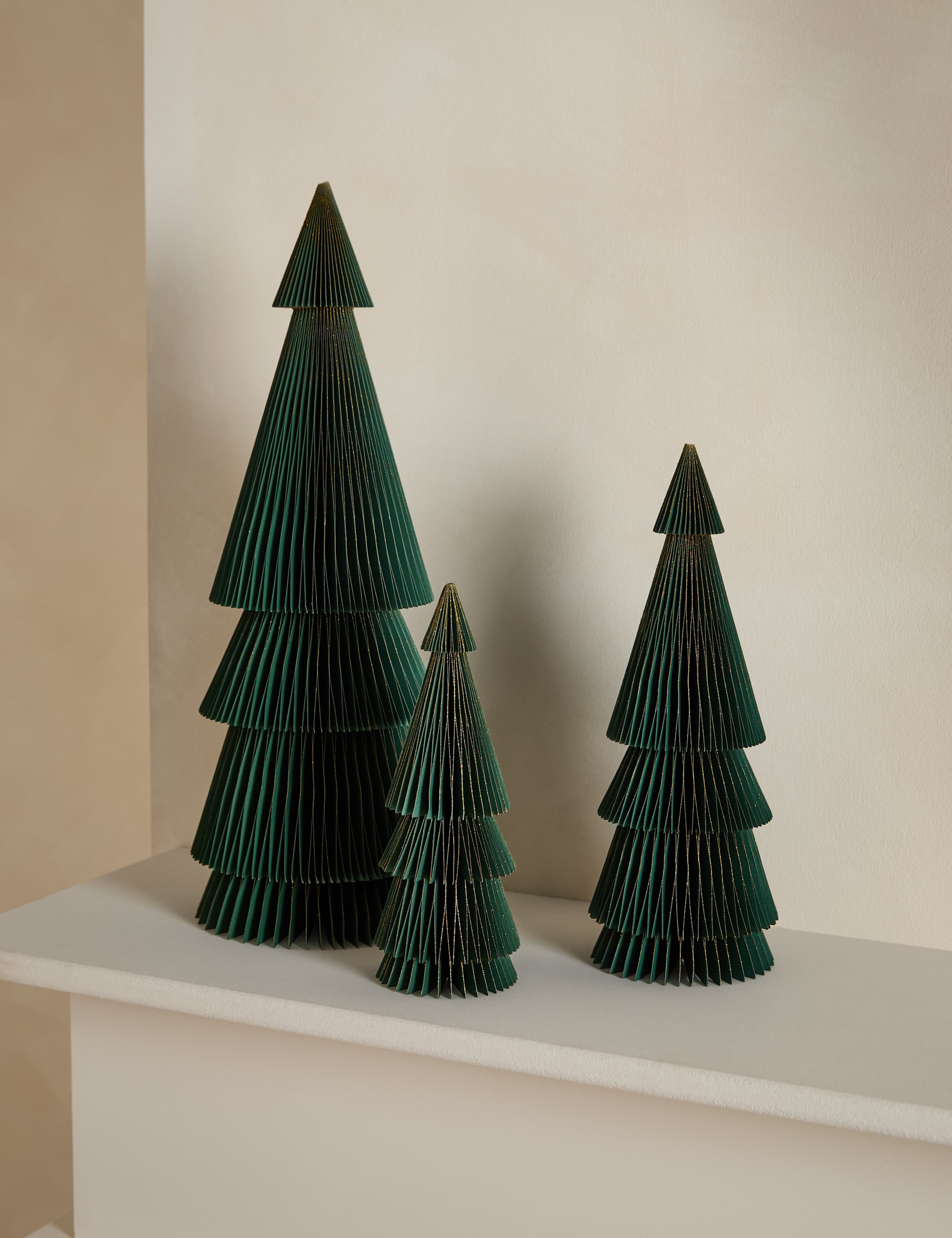 3pk Paper Christmas Tree Room Decorations