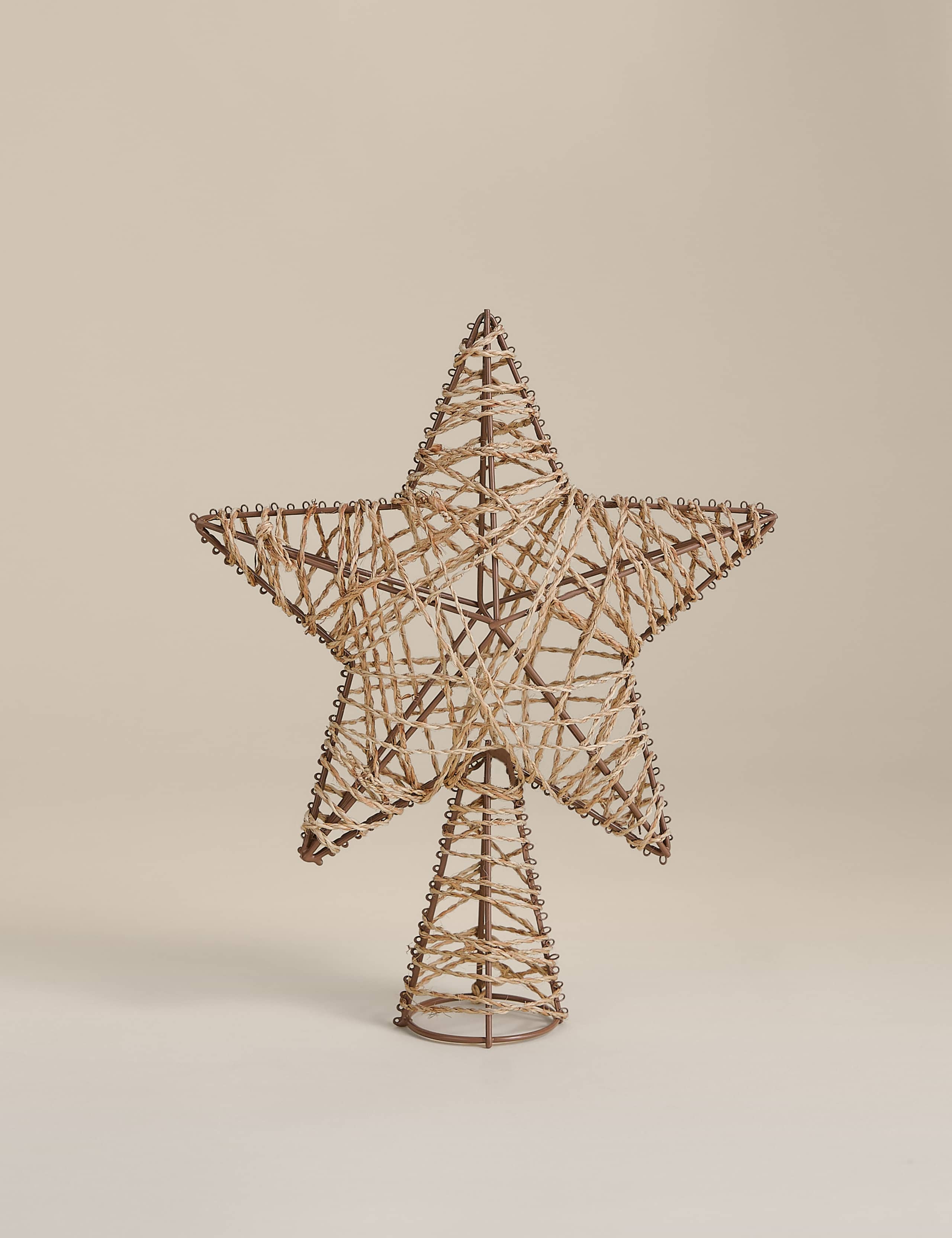 Rattan Star Christmas Tree Topper