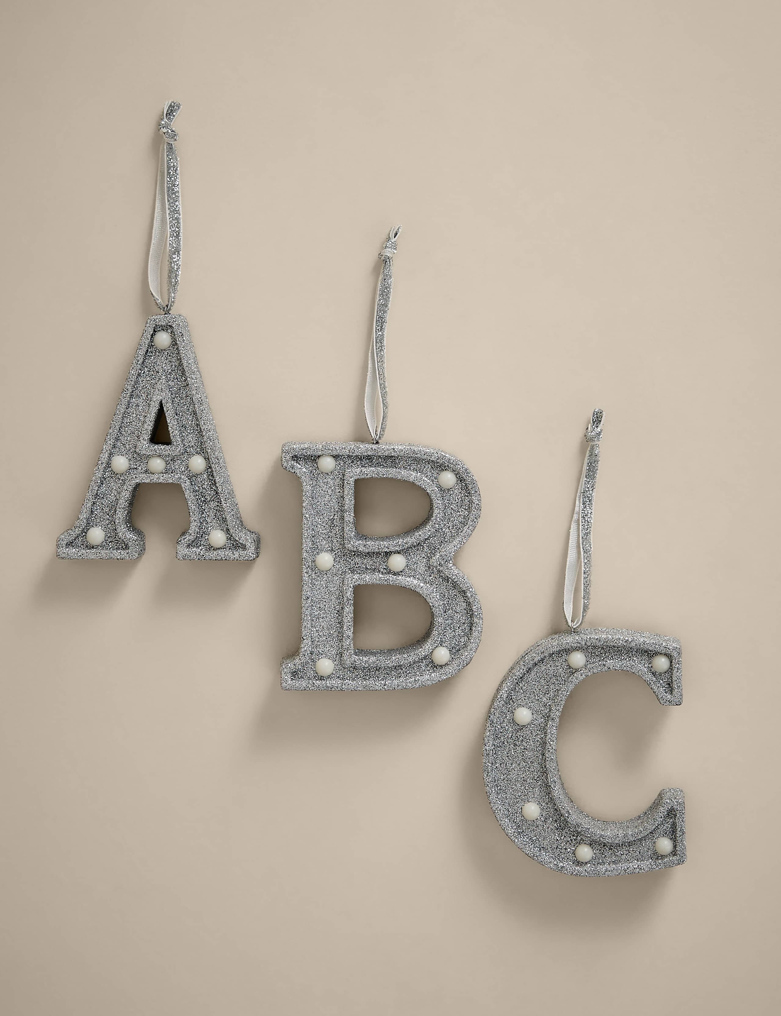 Glitter Light Up Alphabet Hanging Decoration