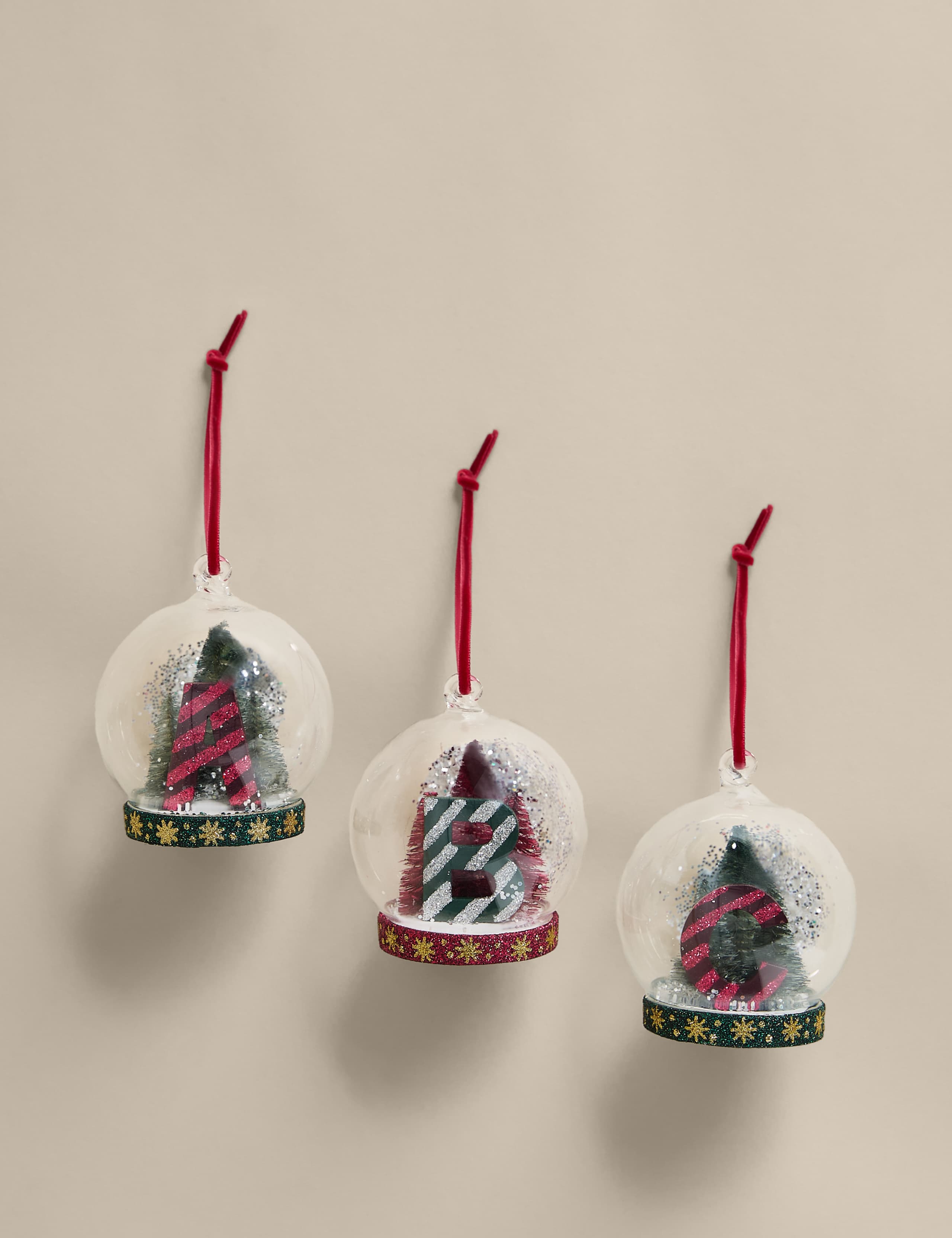 Glass Hanging Alphabet Cloche Decoration