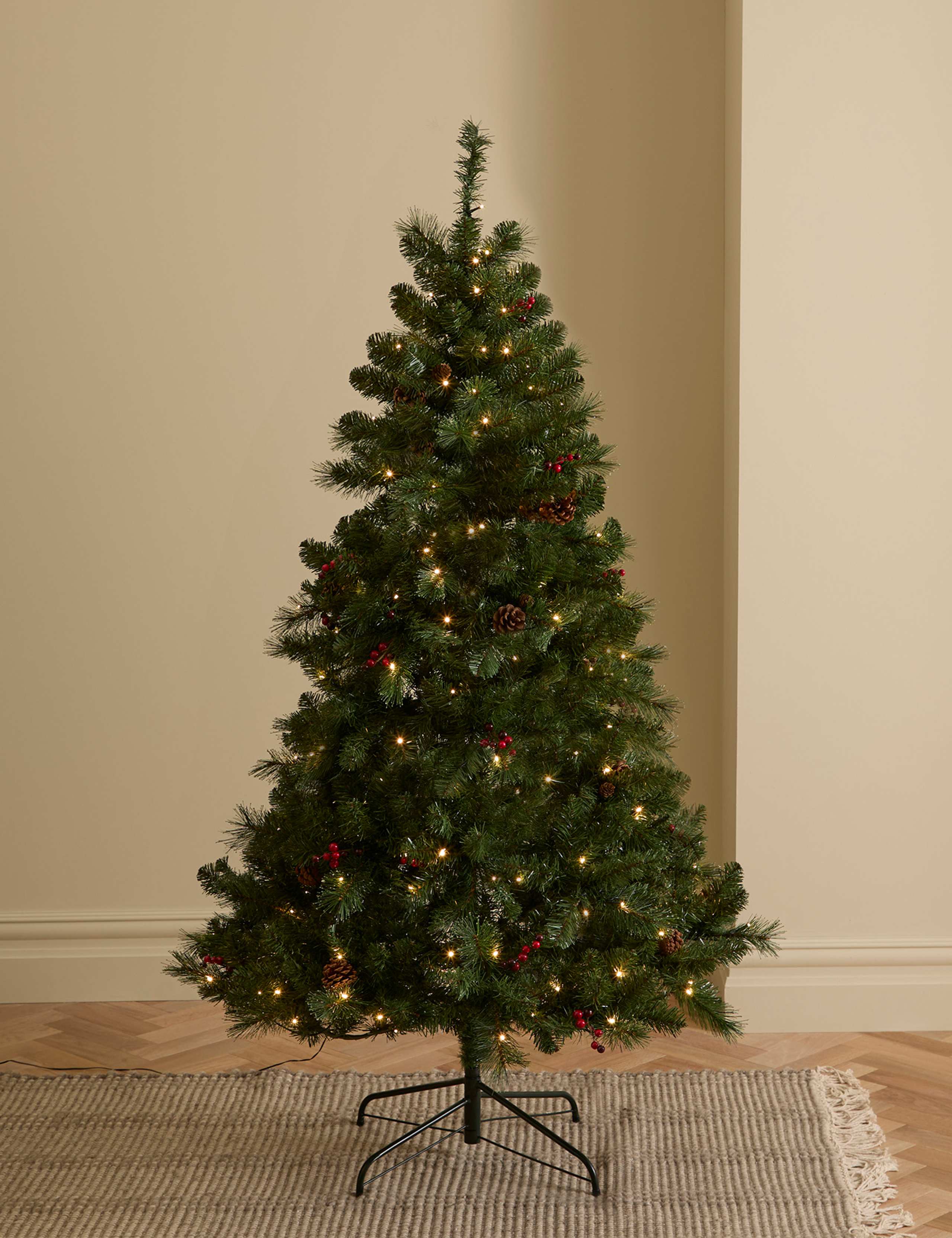 6ft Pre-Lit Red Berries Christmas Tree