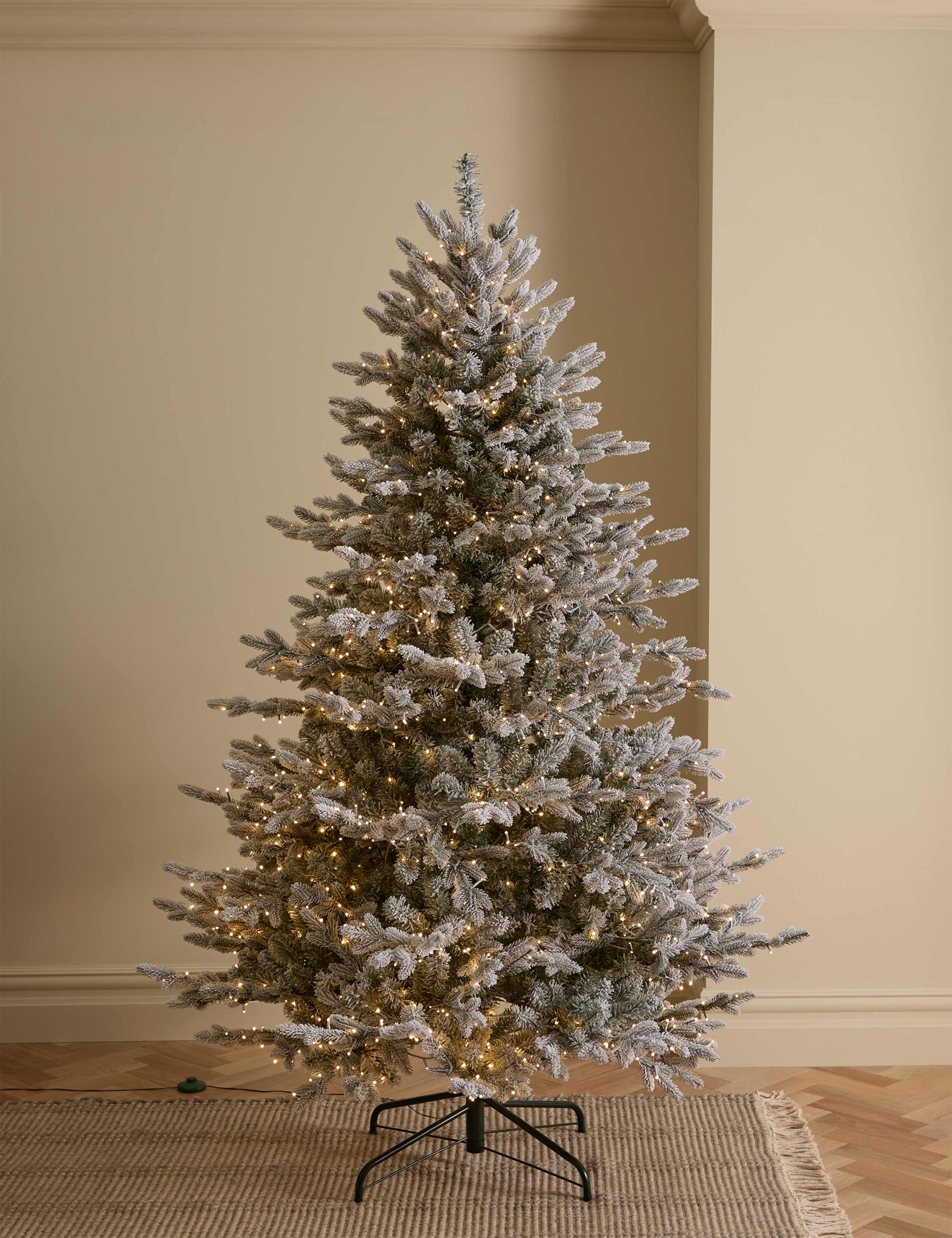 7ft Pre-lit Snowy Grand Fir Christmas Tree