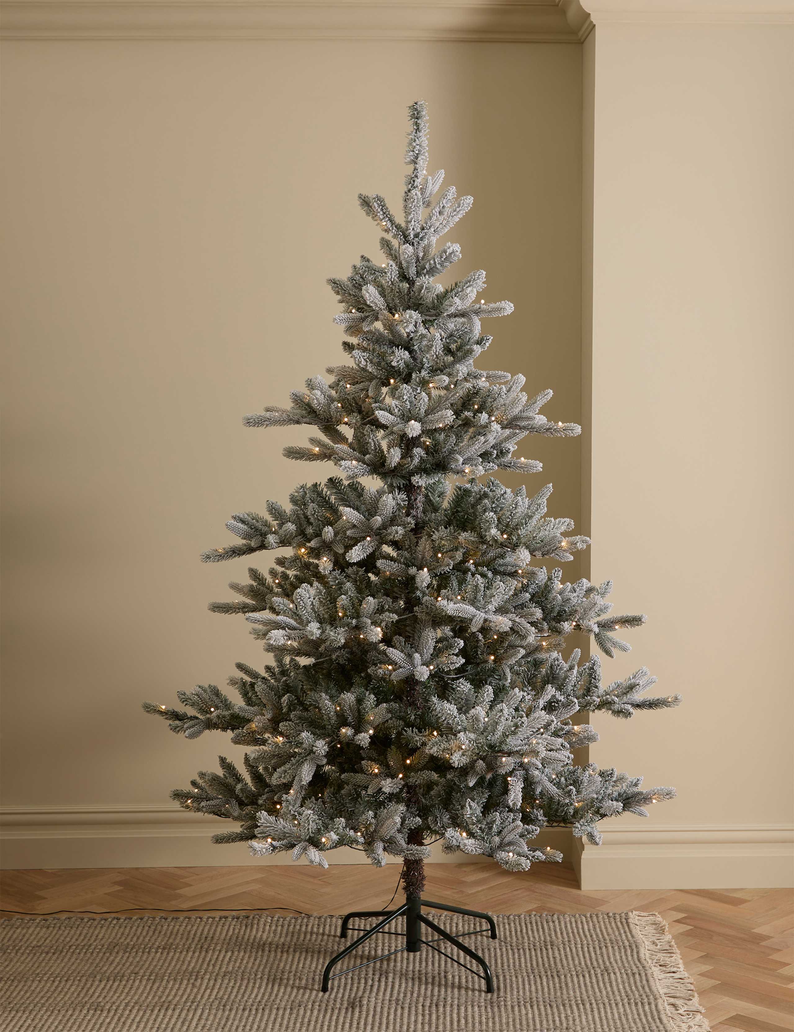 7ft Pre-lit Snowy Noble Christmas Tree