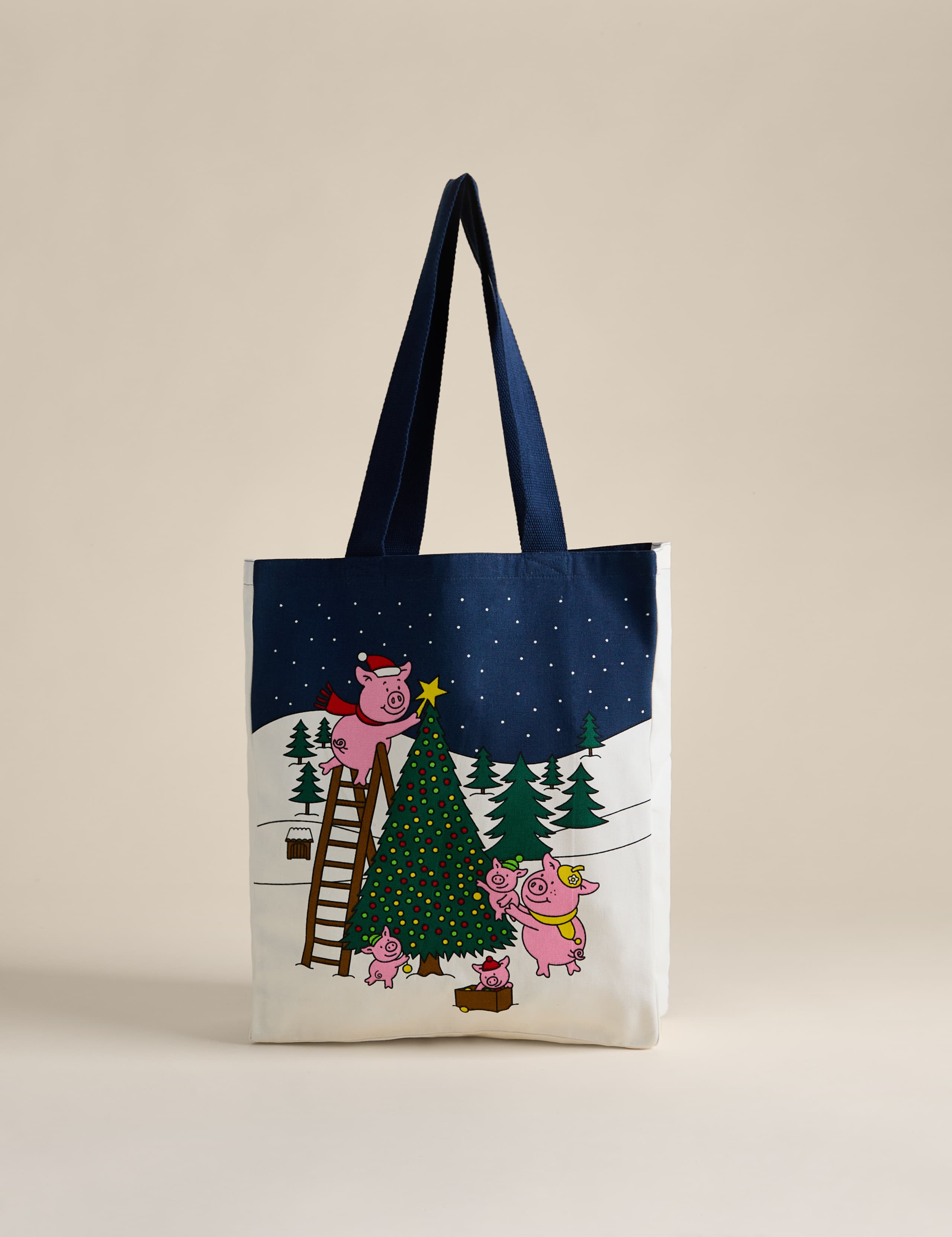 Pure Cotton Percy Pig™ Christmas Tote Bag