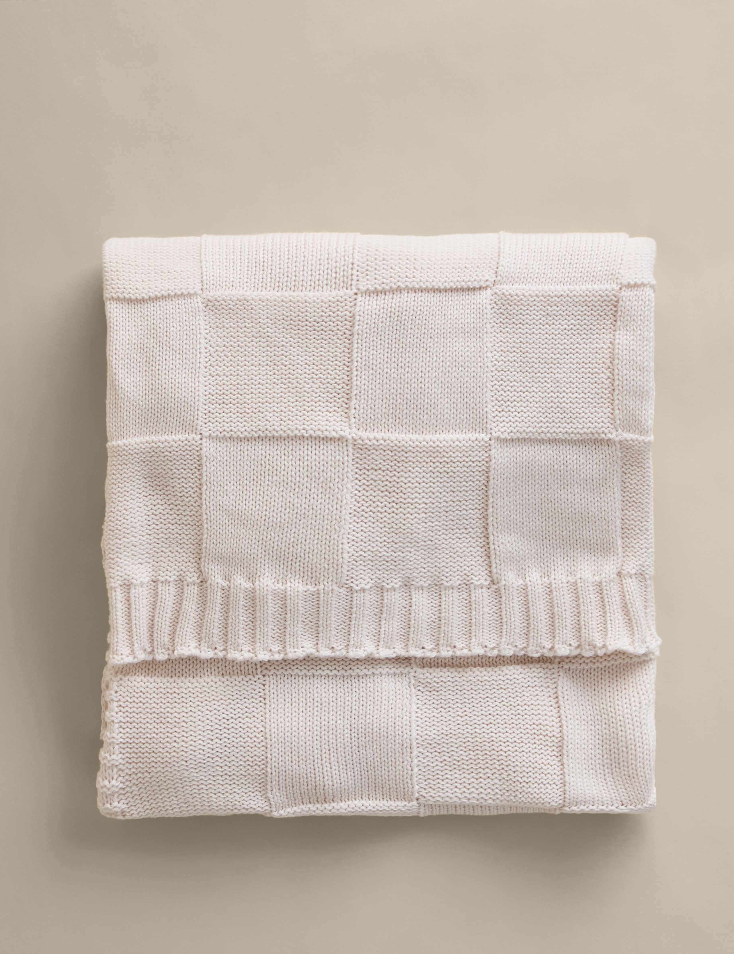 Knitted Checkerboard Large Throw