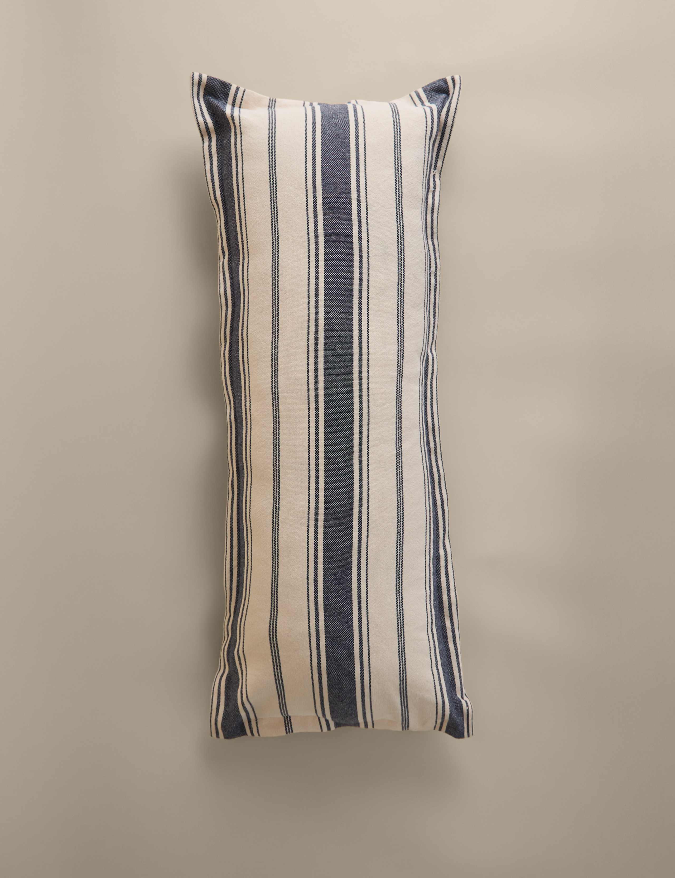 Pure Cotton Woven Stripe Bolster Cushion
