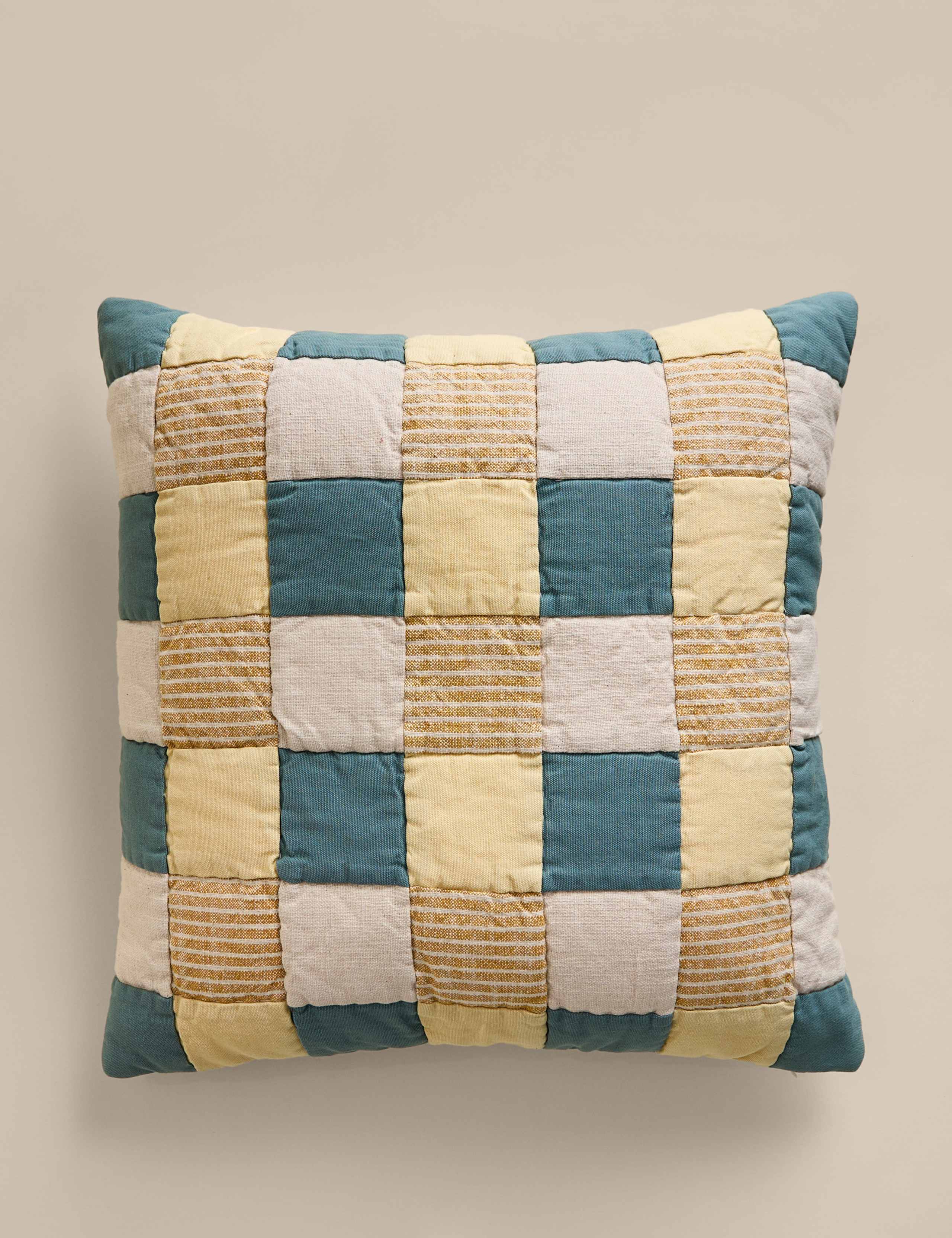 Pure Cotton Quilted Patchwork Cushion