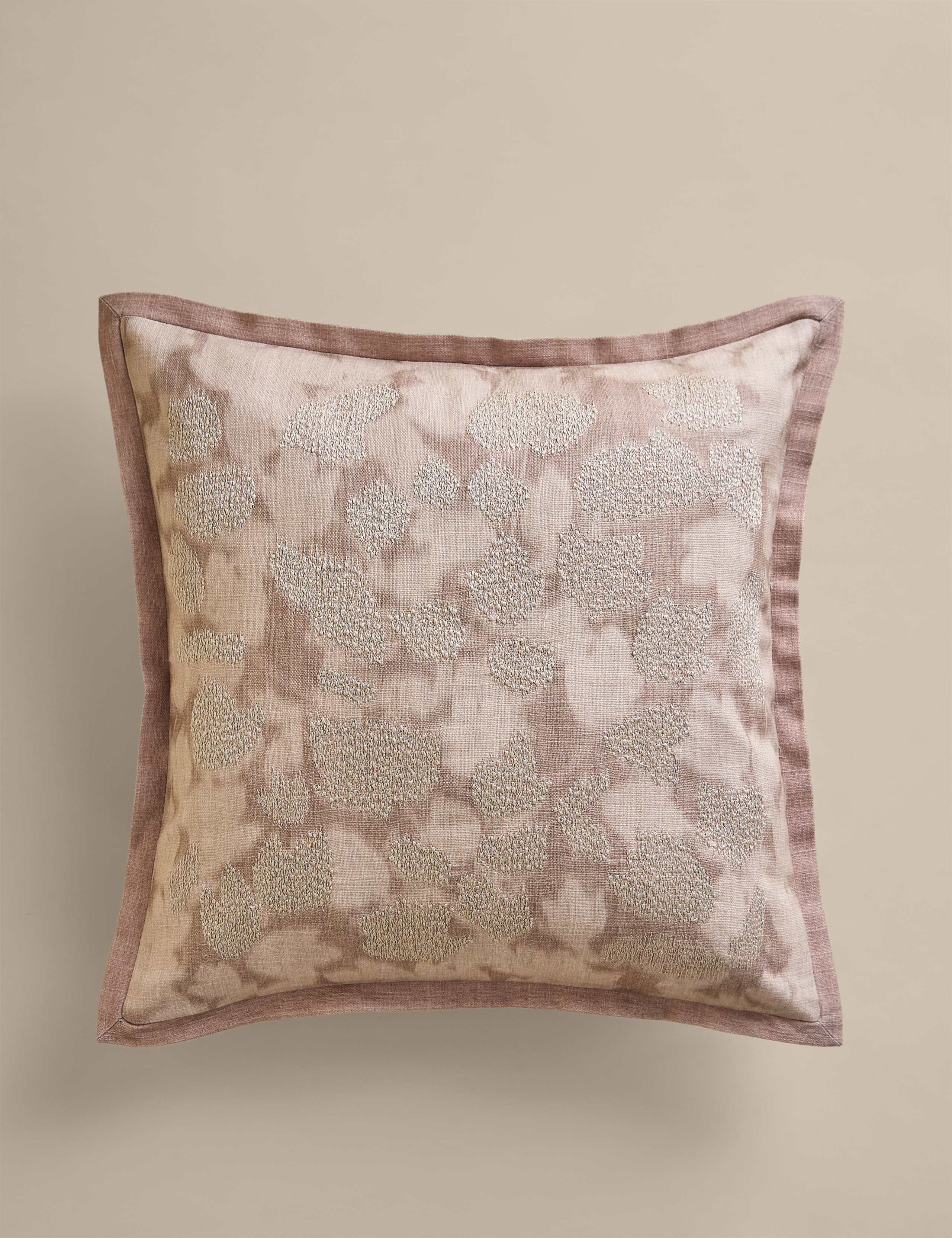 Pure Cotton Floral Suede-Look Cushion