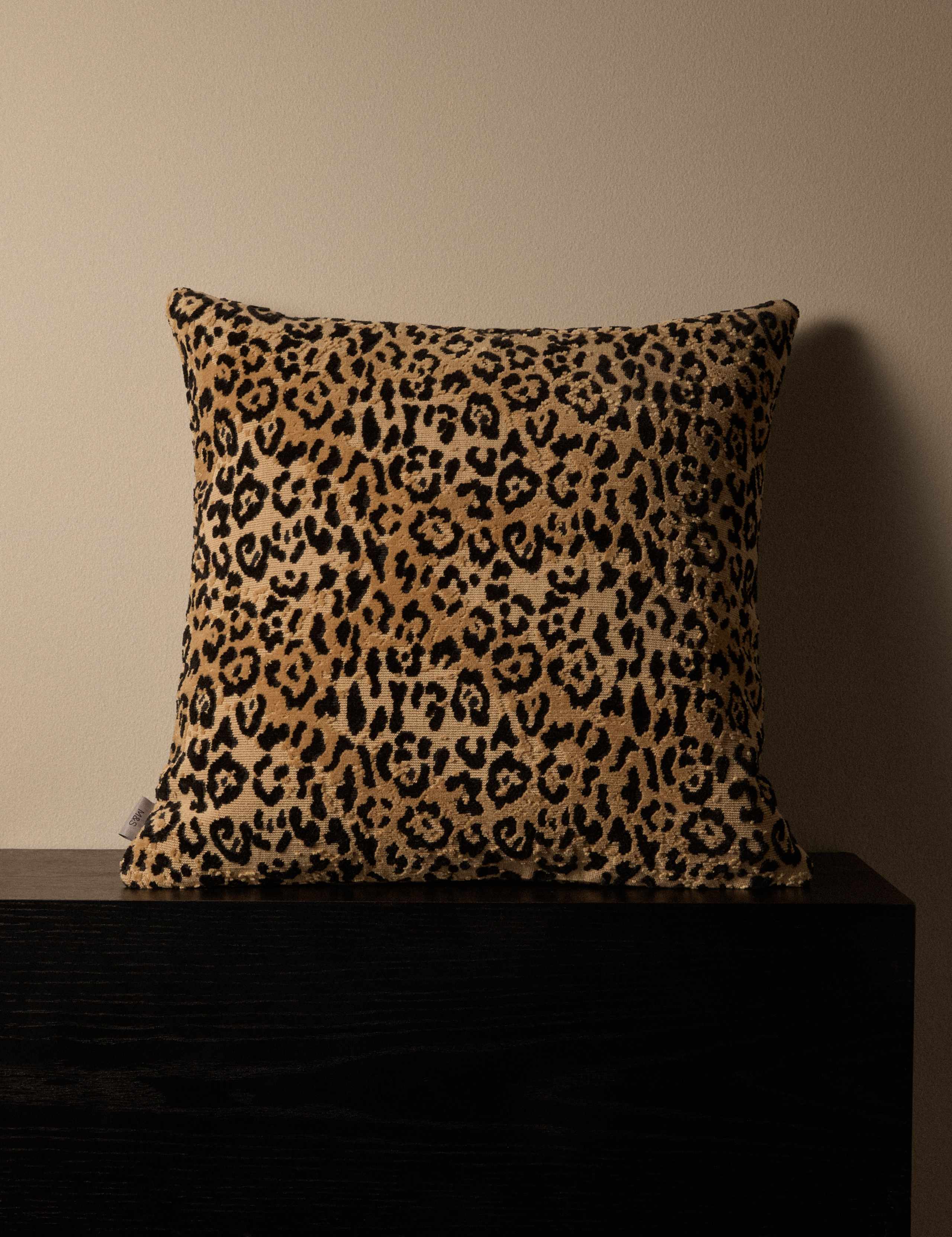 Cotton Rich Leopard Print Jacquard Cushion