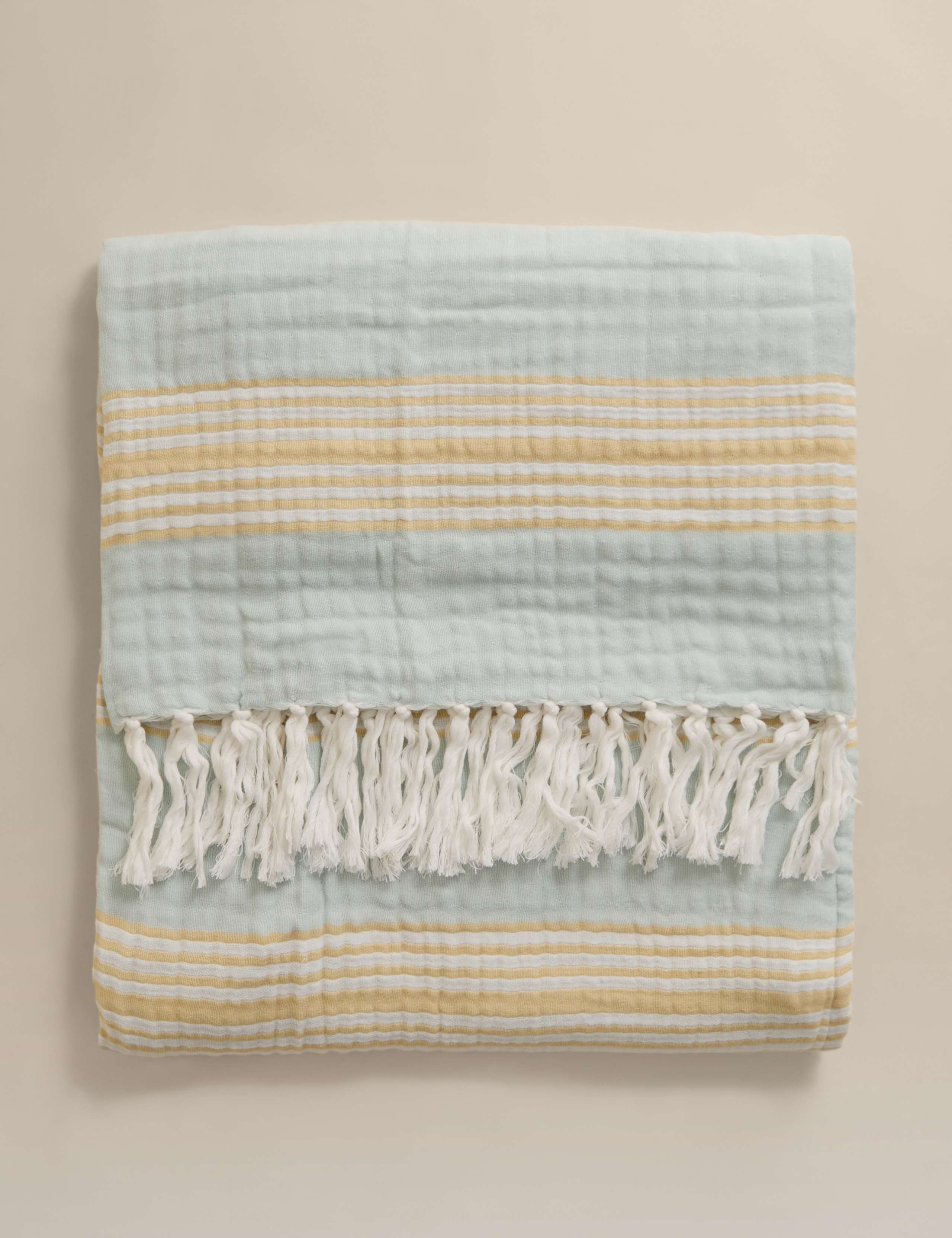 Pure Cotton Striped Large Throw