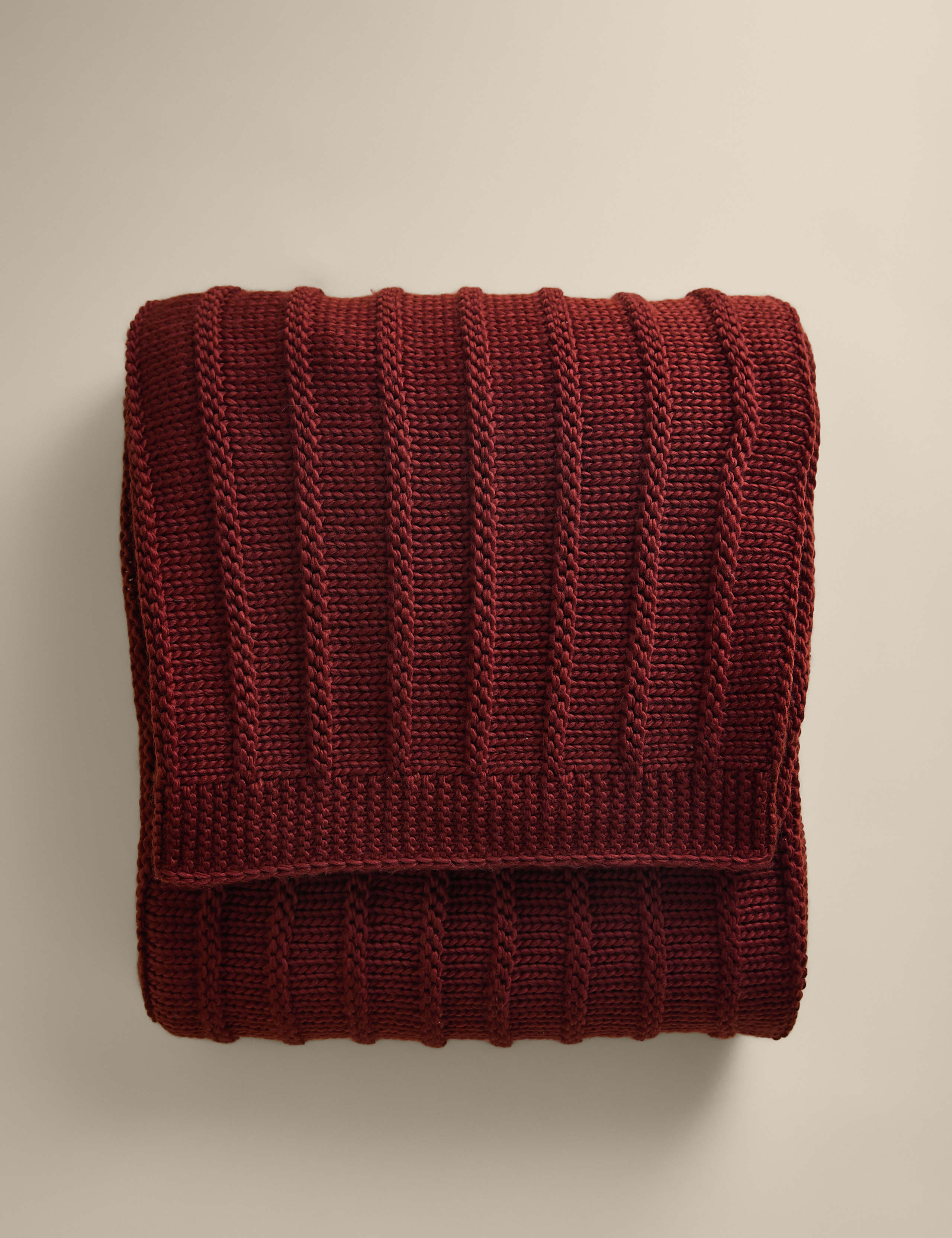 Ribbed Knitted Throw