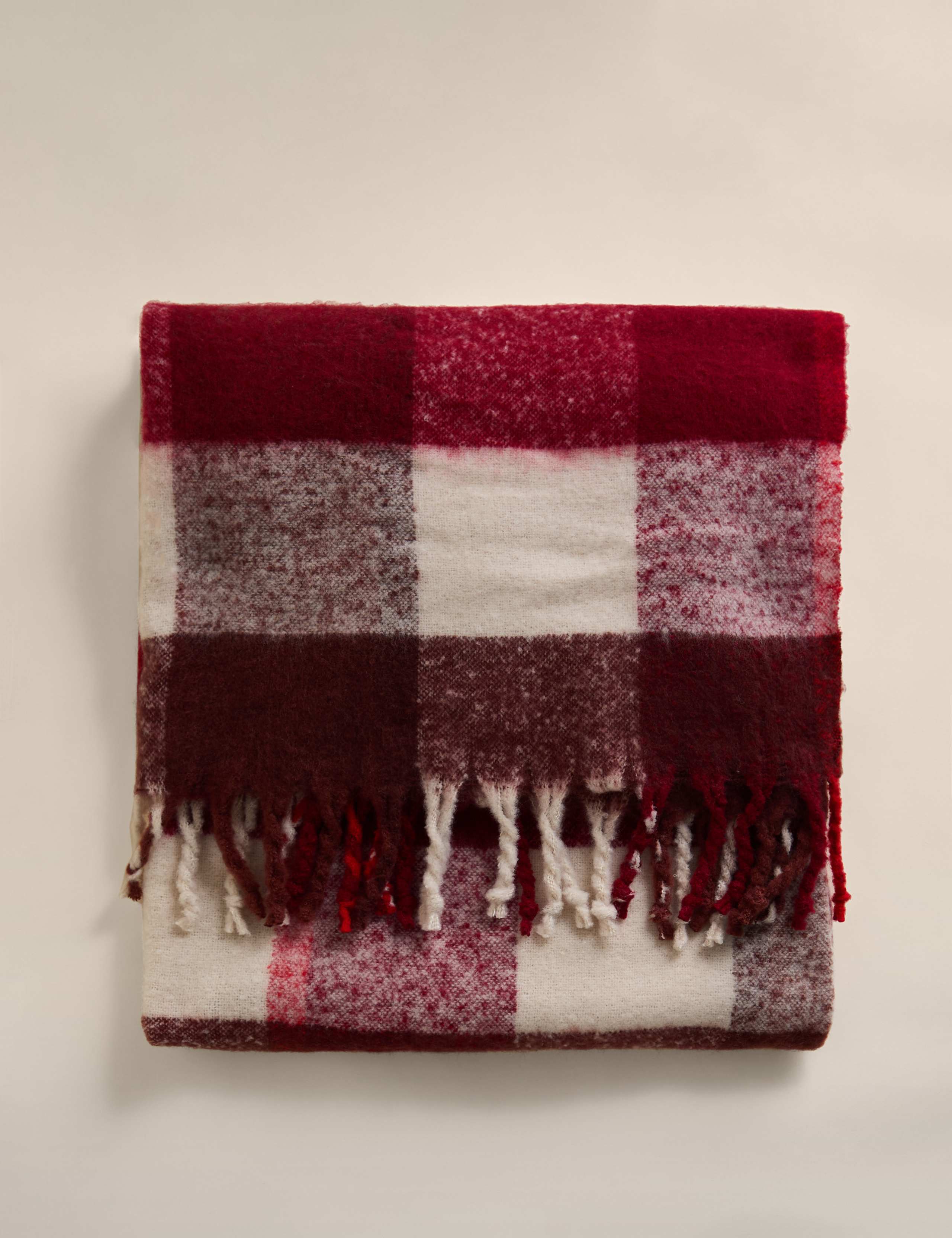 Faux Mohair Checked Throw